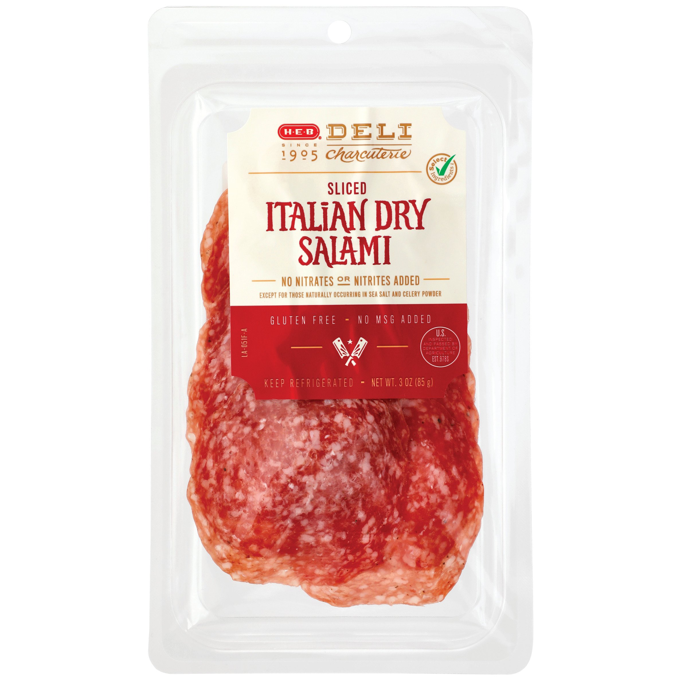 HEB Select Ingredients Sliced Italian Dry Salami Shop Meat at HEB