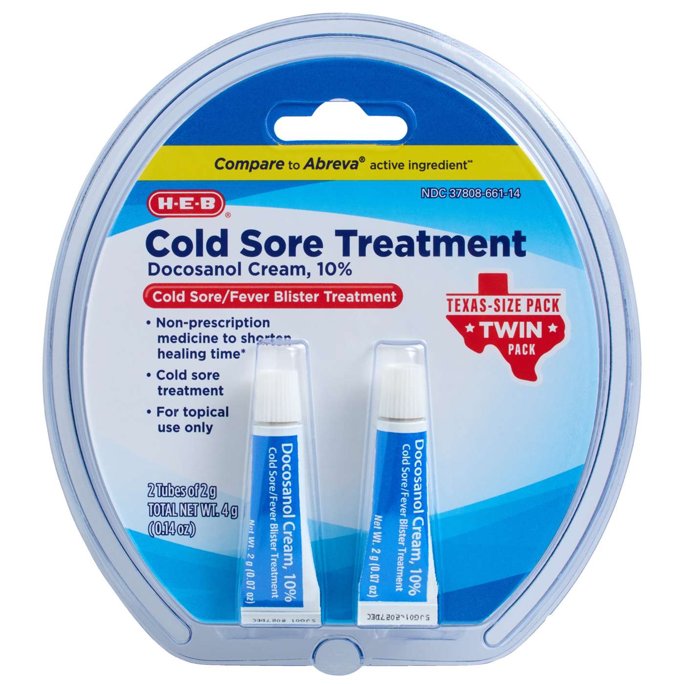 H-E-B Cold Sore & Fever Blister Treatment - Twin Pack; image 1 of 2