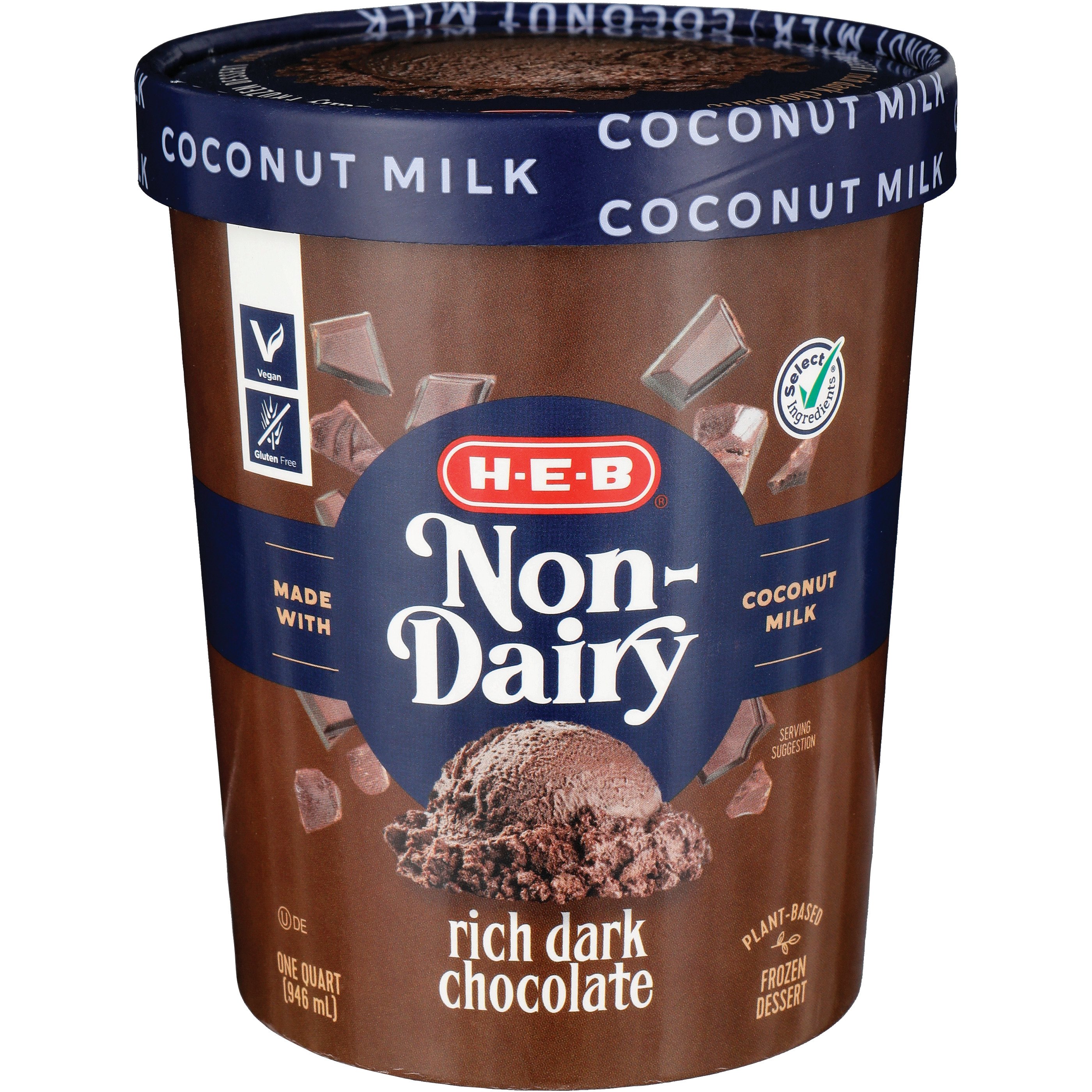 H-E-B Select Ingredients Rich Dark Chocolate Non-Dairy Frozen Dessert ...