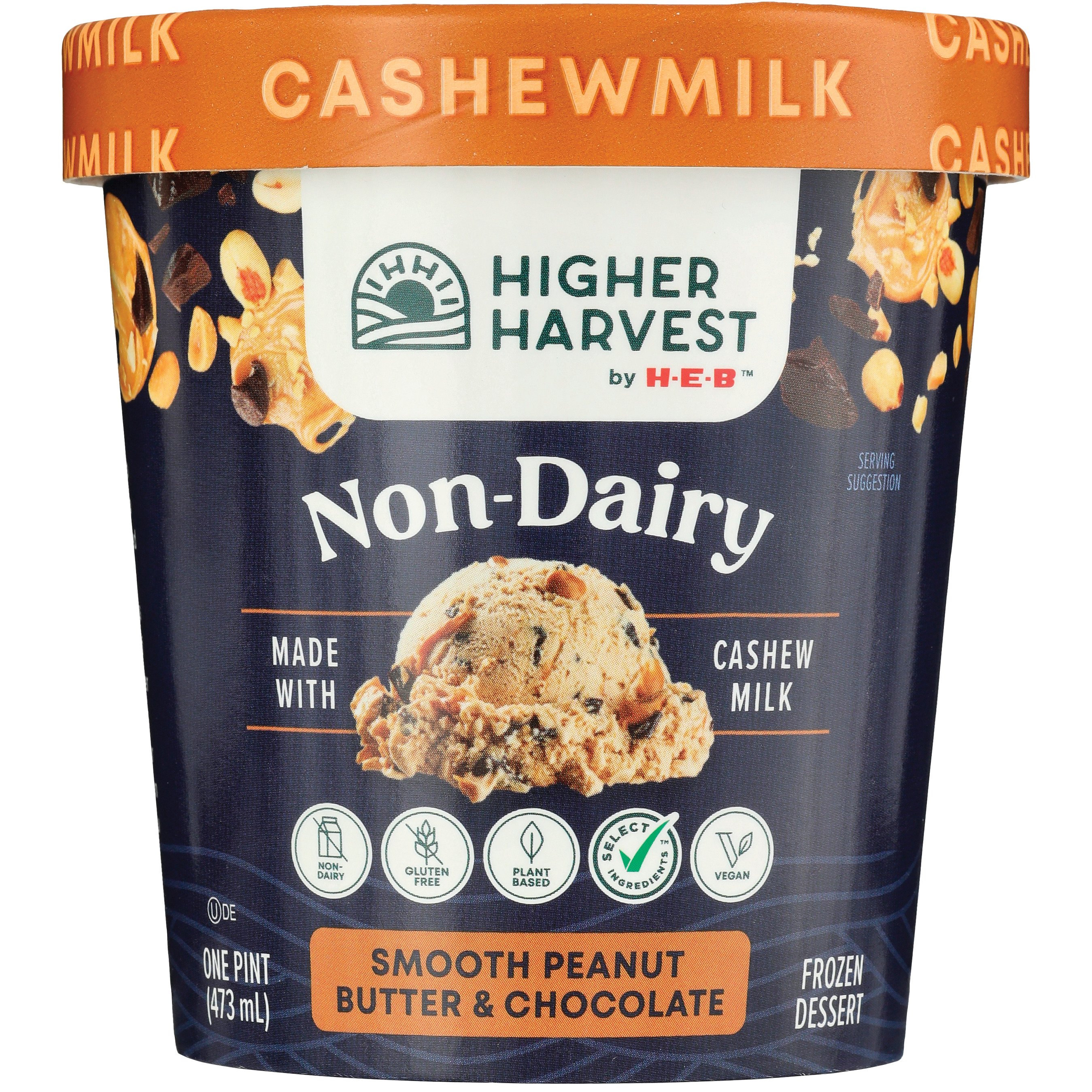 Higher Harvest By H-E-B Non-Dairy Frozen Dessert - Smooth Peanut Butter ...