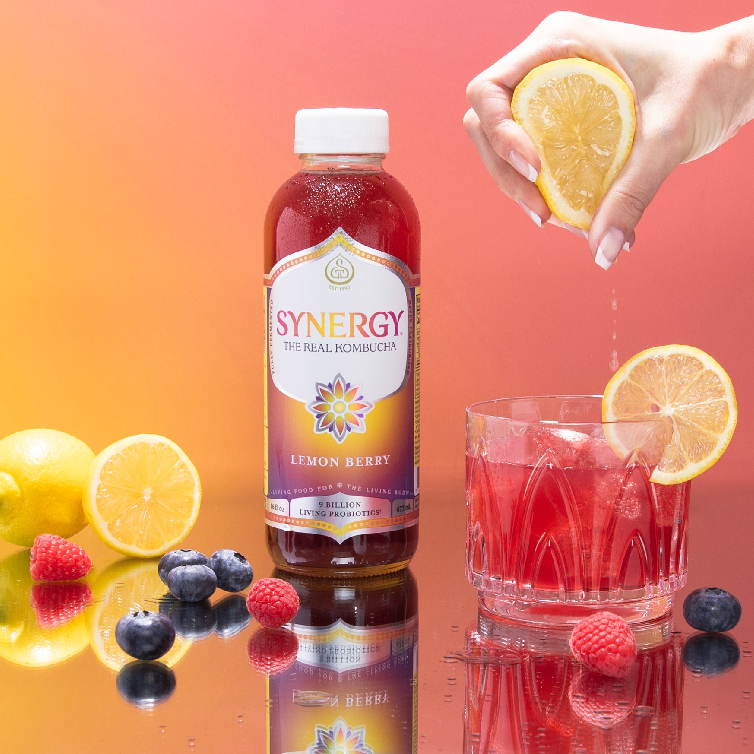GT's Synergy Lemon Berry Raw Organic Kombucha