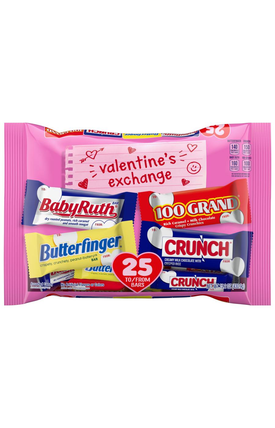 Baby Ruth, Butterfinger, Crunch & 100 Grand Assorted Valentine's Exchange Candy; image 1 of 3