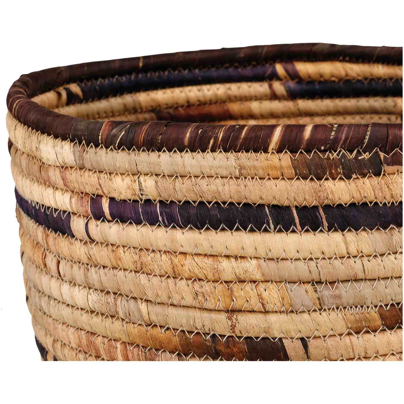 Haven + Key Woven Water Hyacinth Basket with Leather Handle; image 2 of 2