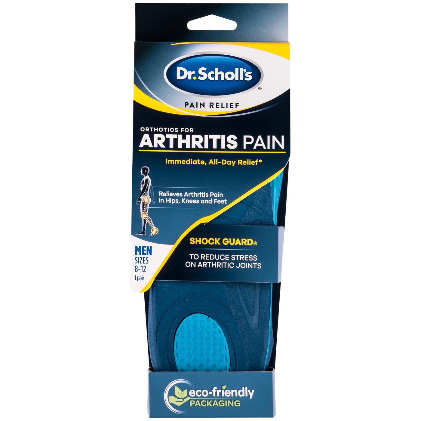 Dr. Scholl's Orthotics for Arthritis Pain Relief Foot Feet Knees Hips Support Insoles Men Size 8-12 main image 1
