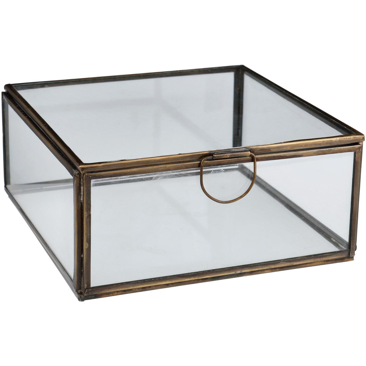 Haven + Key Glass Jewelry Box with Bronze Trim; image 2 of 2