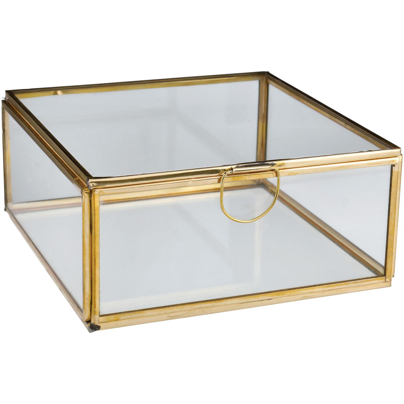 Haven + Key Glass Jewelry Box with Golden Trim; image 2 of 2