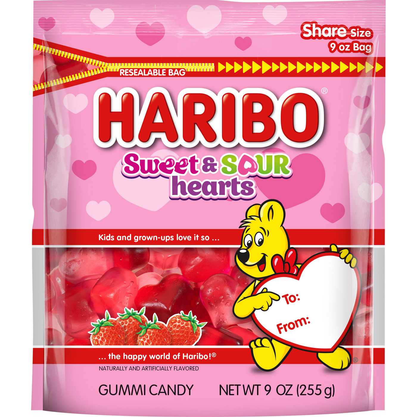 Haribo Sweet & Sour Gummy Hearts Valentine's Candy; image 1 of 2