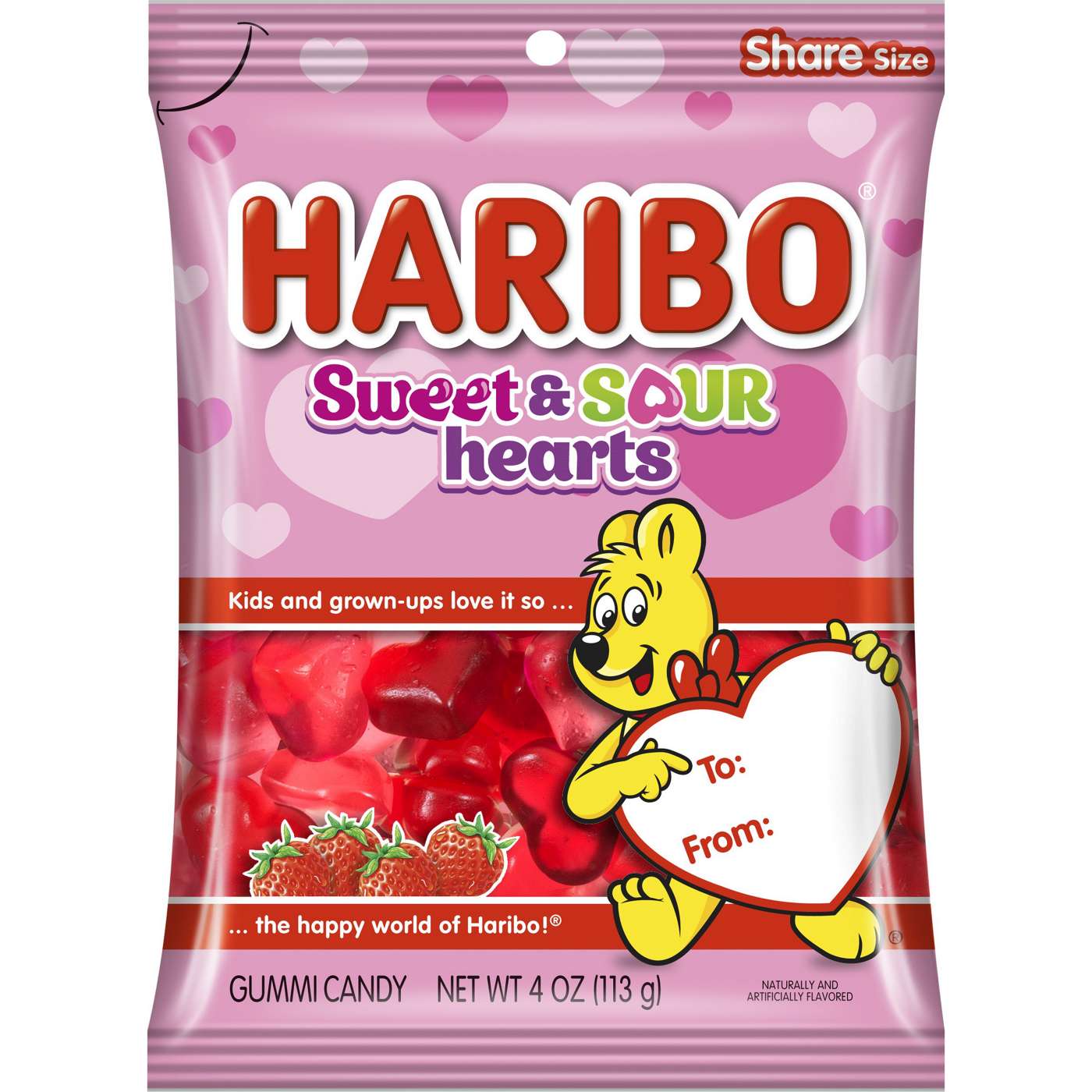 Haribo Sweet & Sour Gummy Hearts Valentine's Candy; image 1 of 2