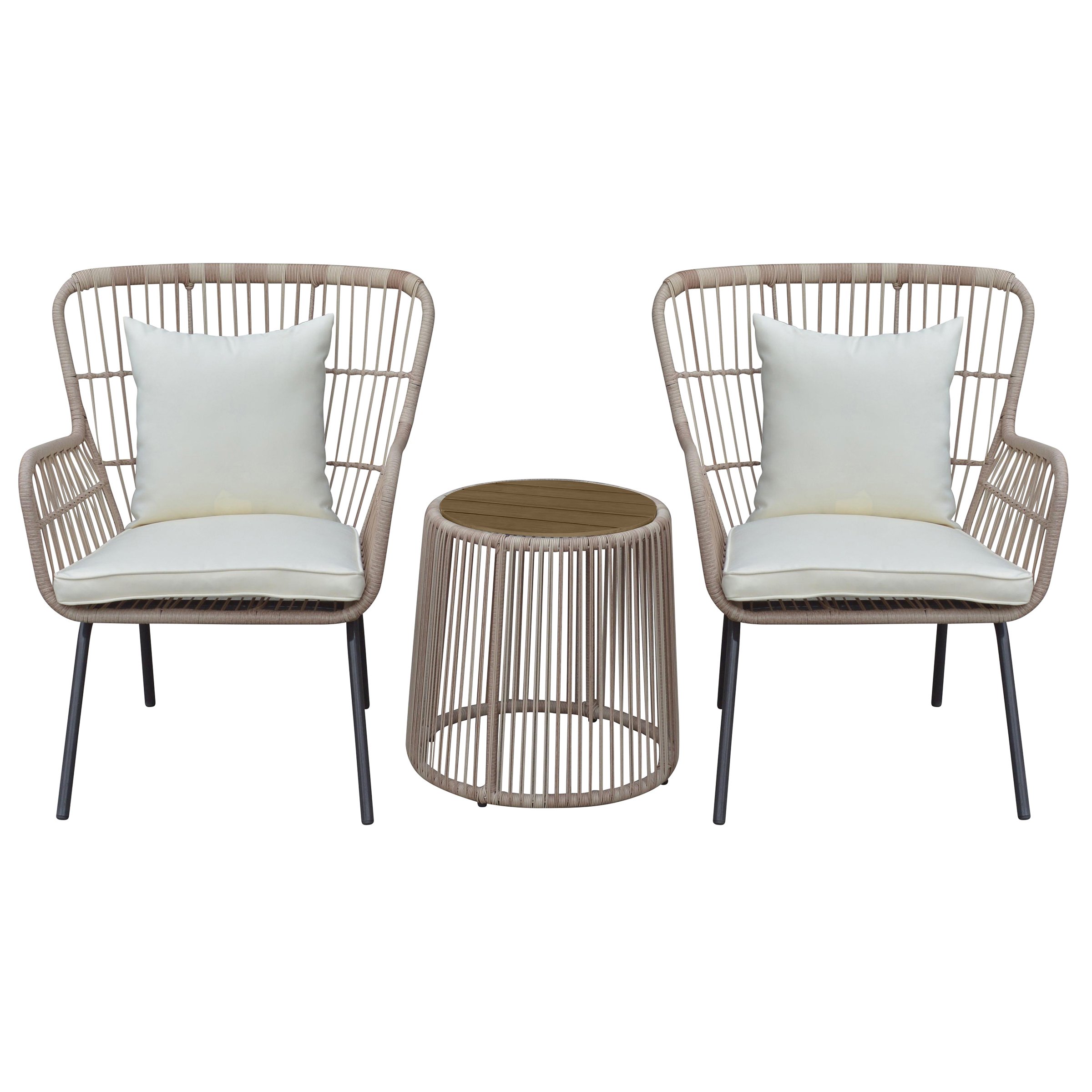 Zest Garden Resin Wicker Cushioned Bistro Set with Pillows Shop Patio