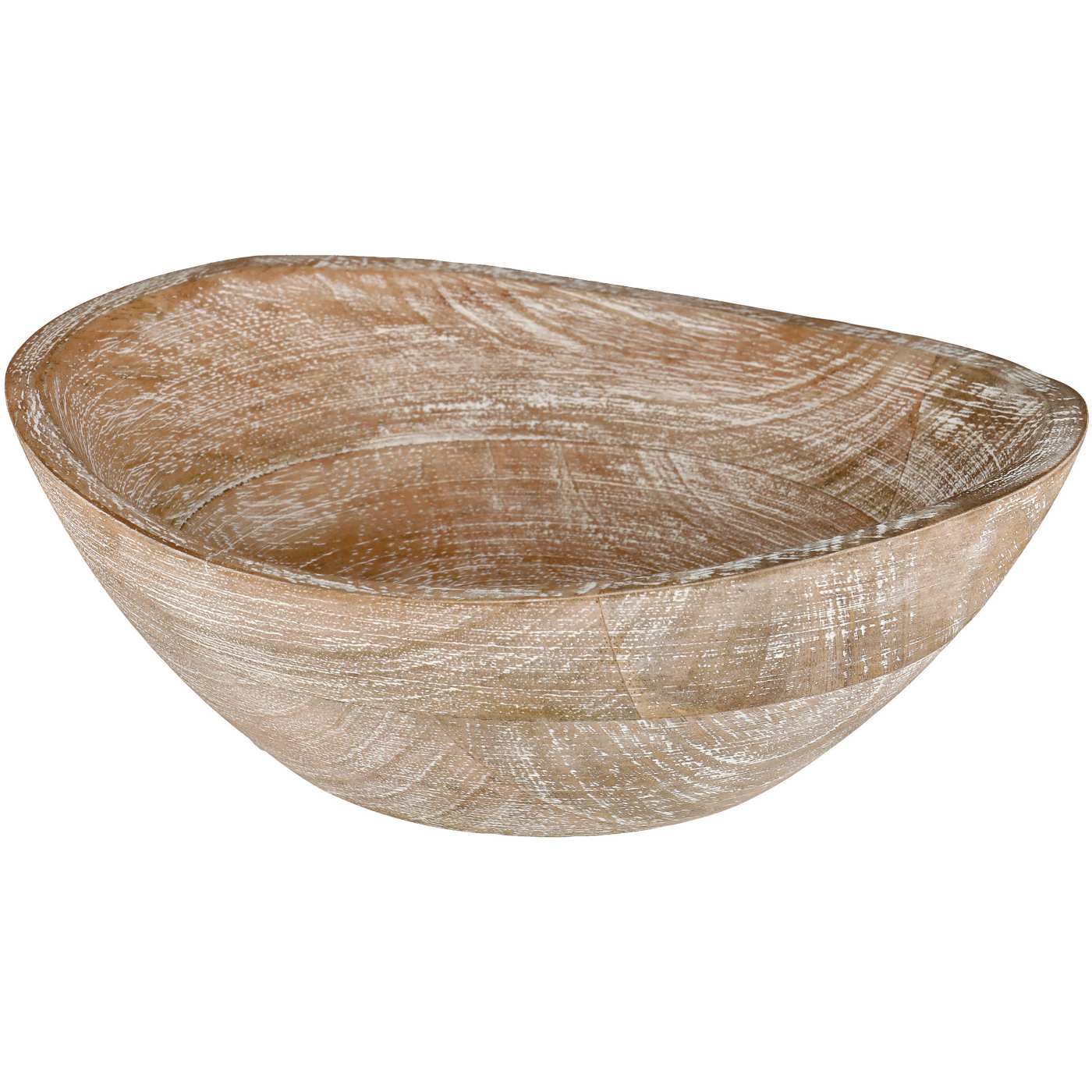 Haven + Key White Wooden Bowl; image 1 of 2