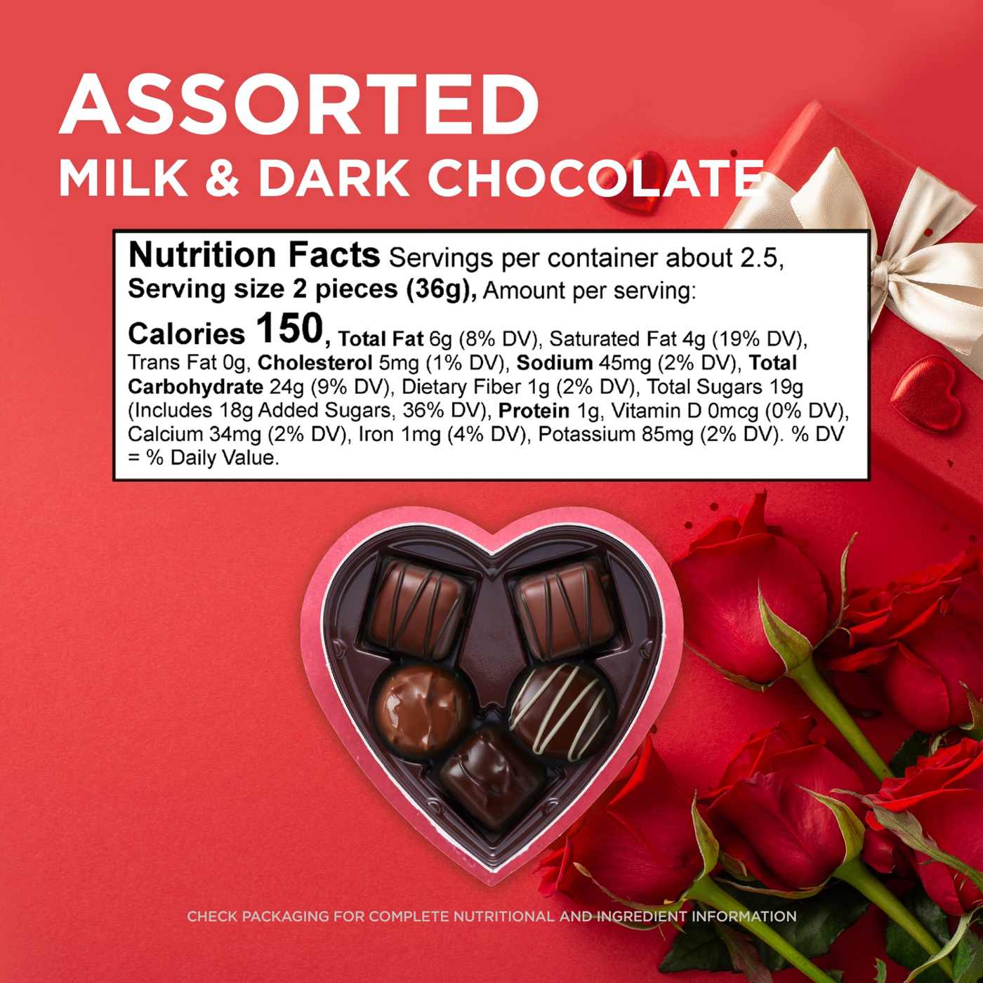 Whitman's Sampler Assorted Chocolates Valentine's Heart Gift Box, 5 pc ...