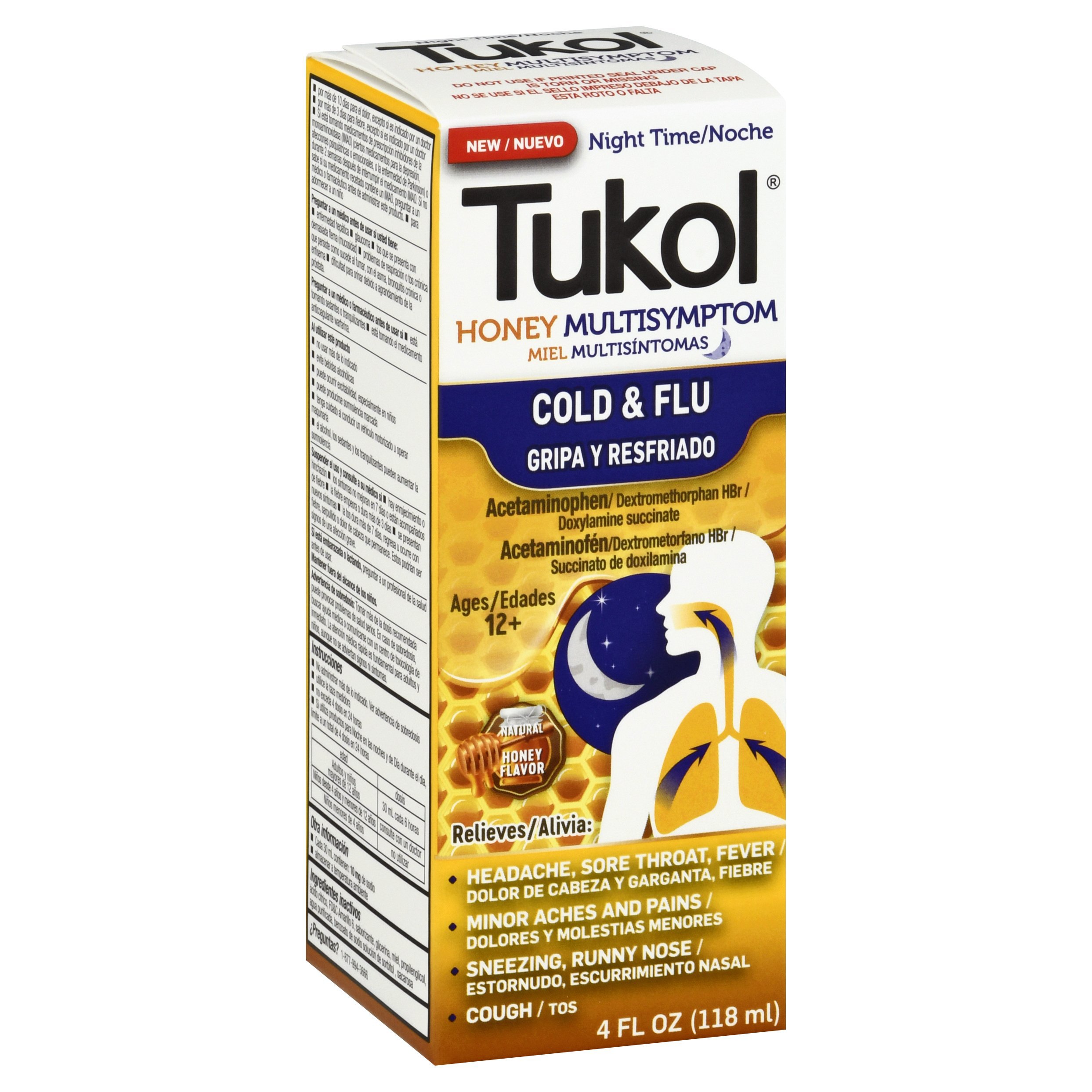 Tukol Honey Multisymptom Cold & Flu Syrup Shop Cough, cold & flu at HEB