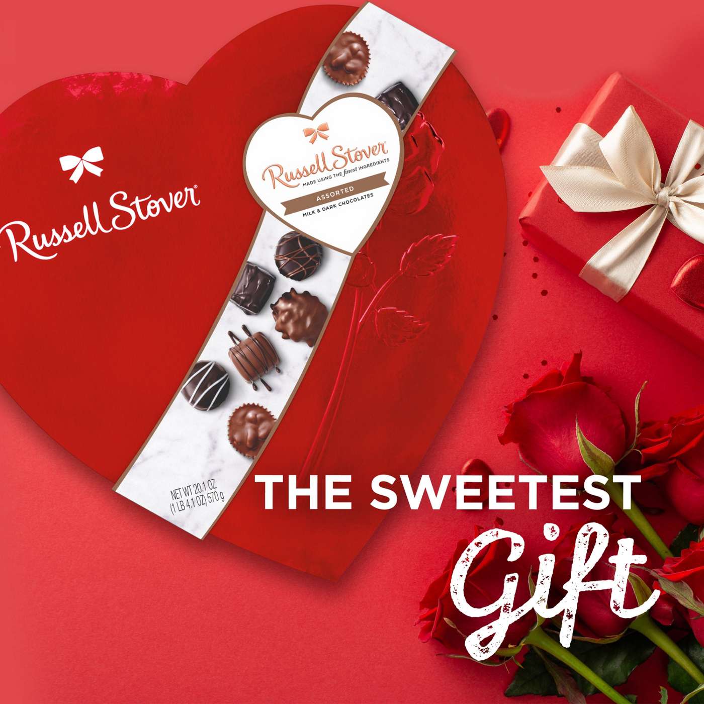 Russell Stover Assorted Chocolates Valentine's Red Foil Heart Gift Box, 35 pc; image 7 of 7