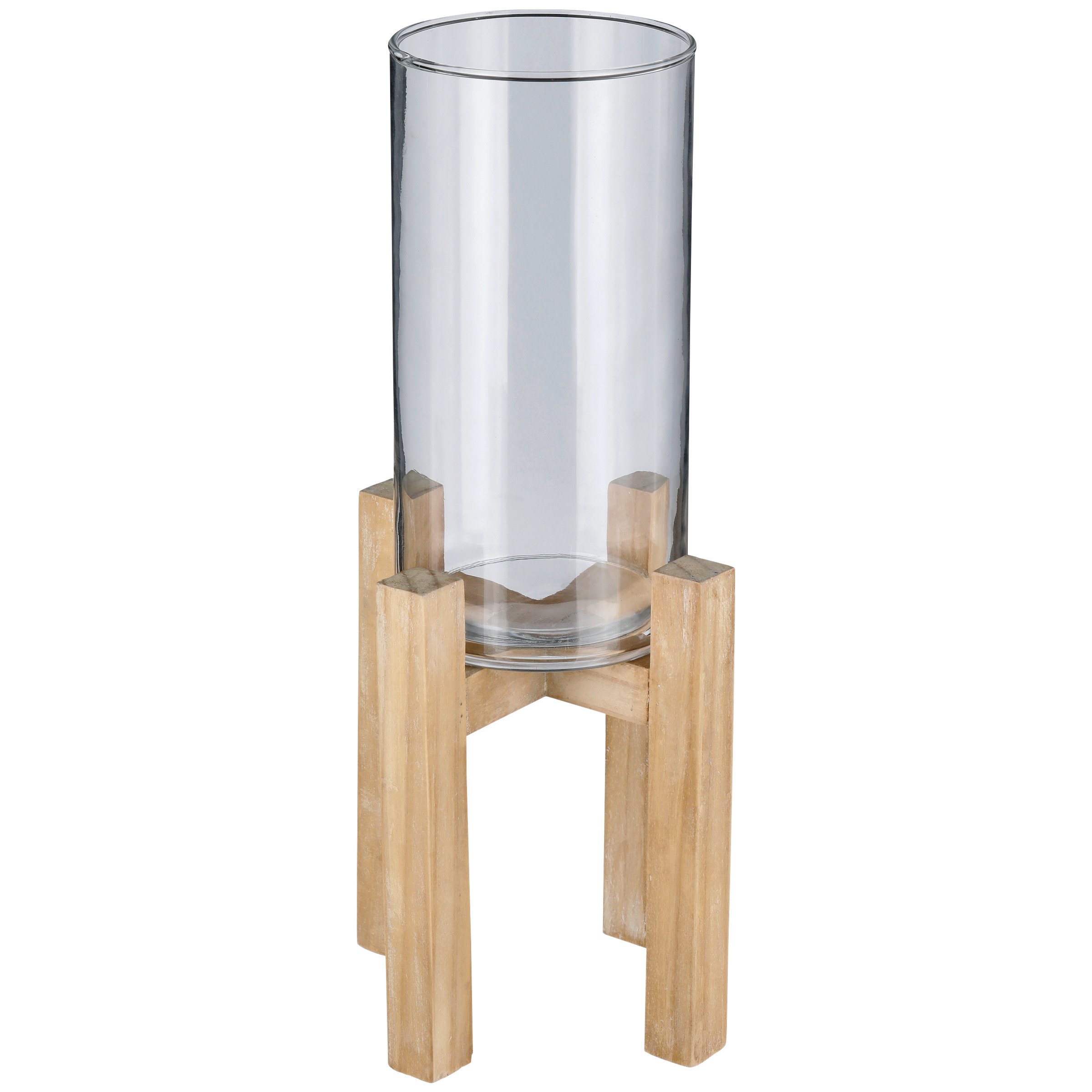 Haven + Key Glass Candle Holder with Wood Base Shop Seasonal Decor at