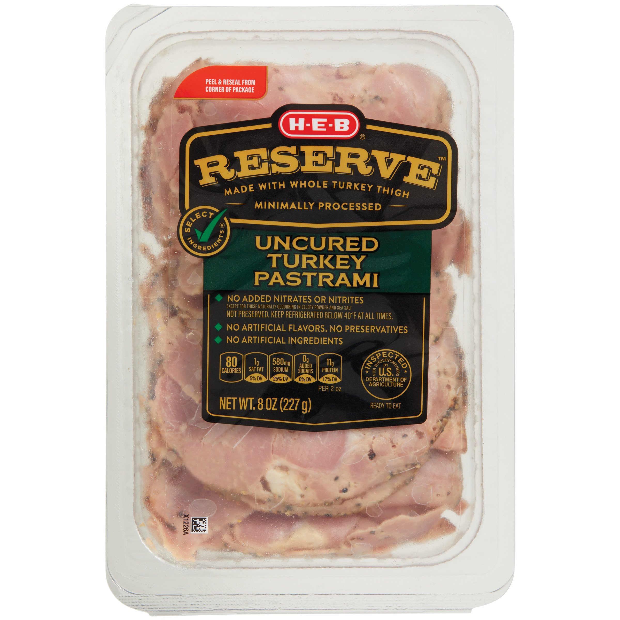 HEB Reserve Uncured Turkey Pastrami Shop Meat at HEB