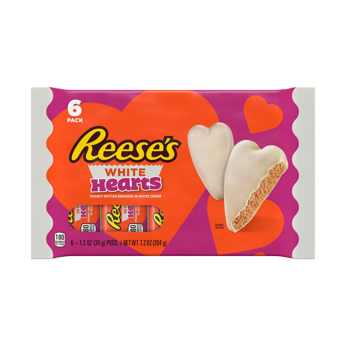 Reese's White Creme Peanut Butter Hearts Valentine's Candy; image 1 of 7