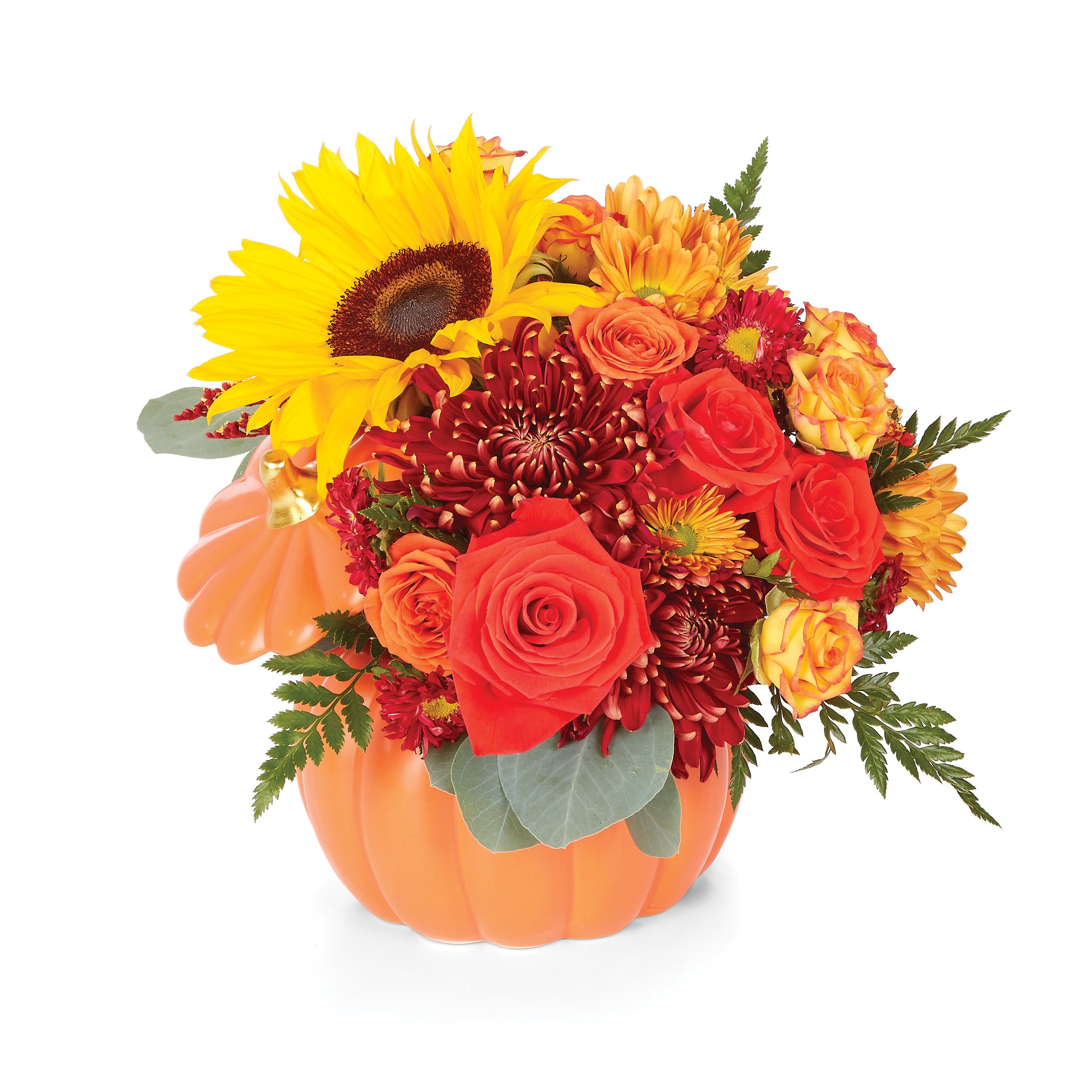 BLOOMS By H-E-B Fall Harvest Pumpkin Floral Arrangement - Shop Flowers ...