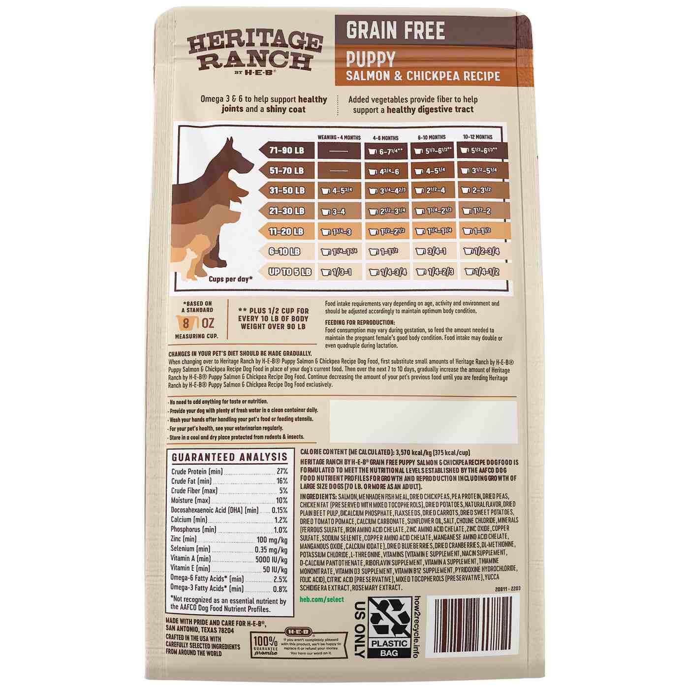 Heritage Ranch by H-E-B Puppy Grain-Free Dry Dog Food - Salmon & Chickpea; image 2 of 2