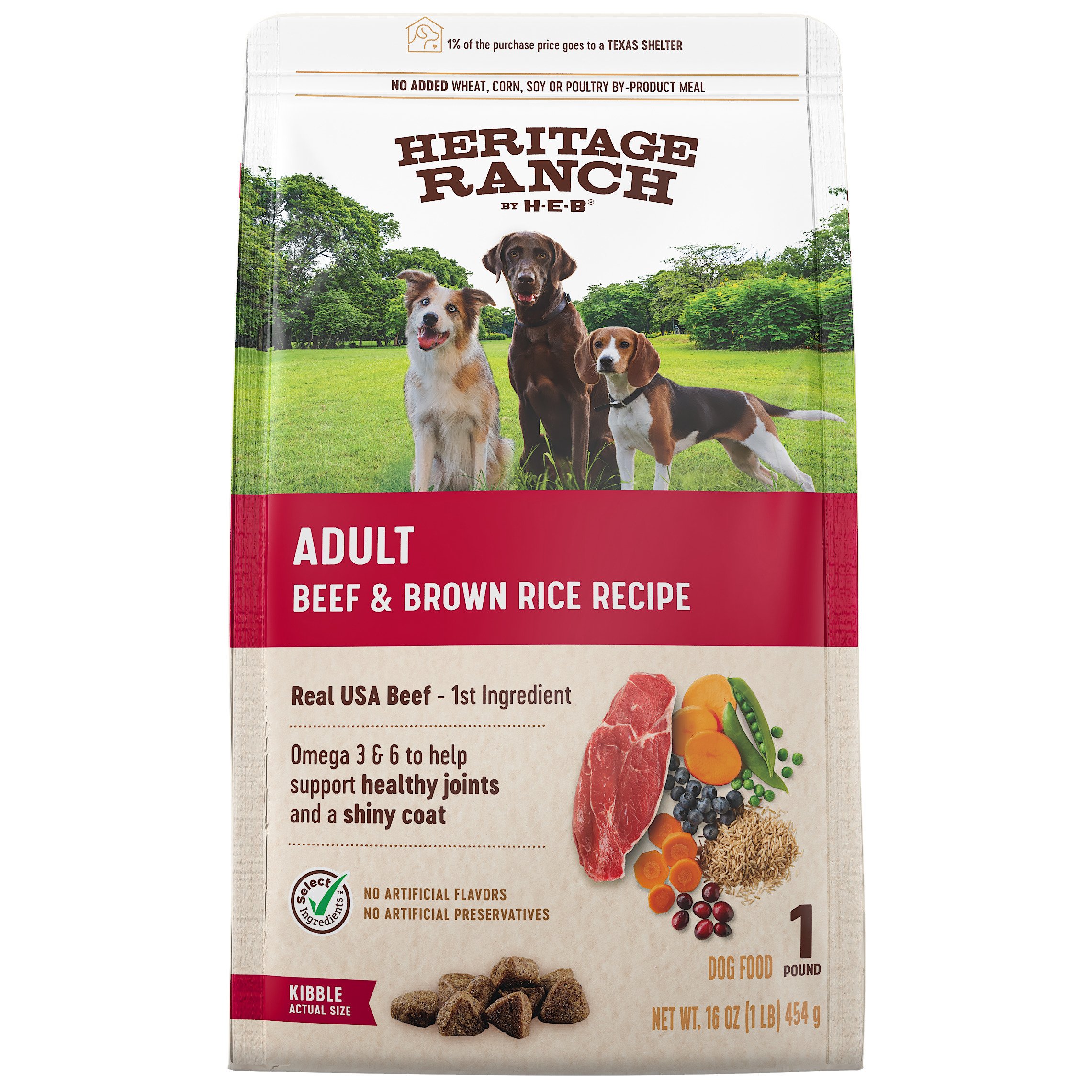 Heritage Ranch By H-E-B Adult Dry Dog Food - Beef & Brown Rice - Shop ...