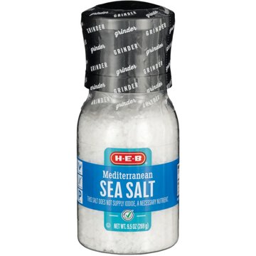 H-E-B Mediterranean Sea Salt Grinder, 9.5 oz