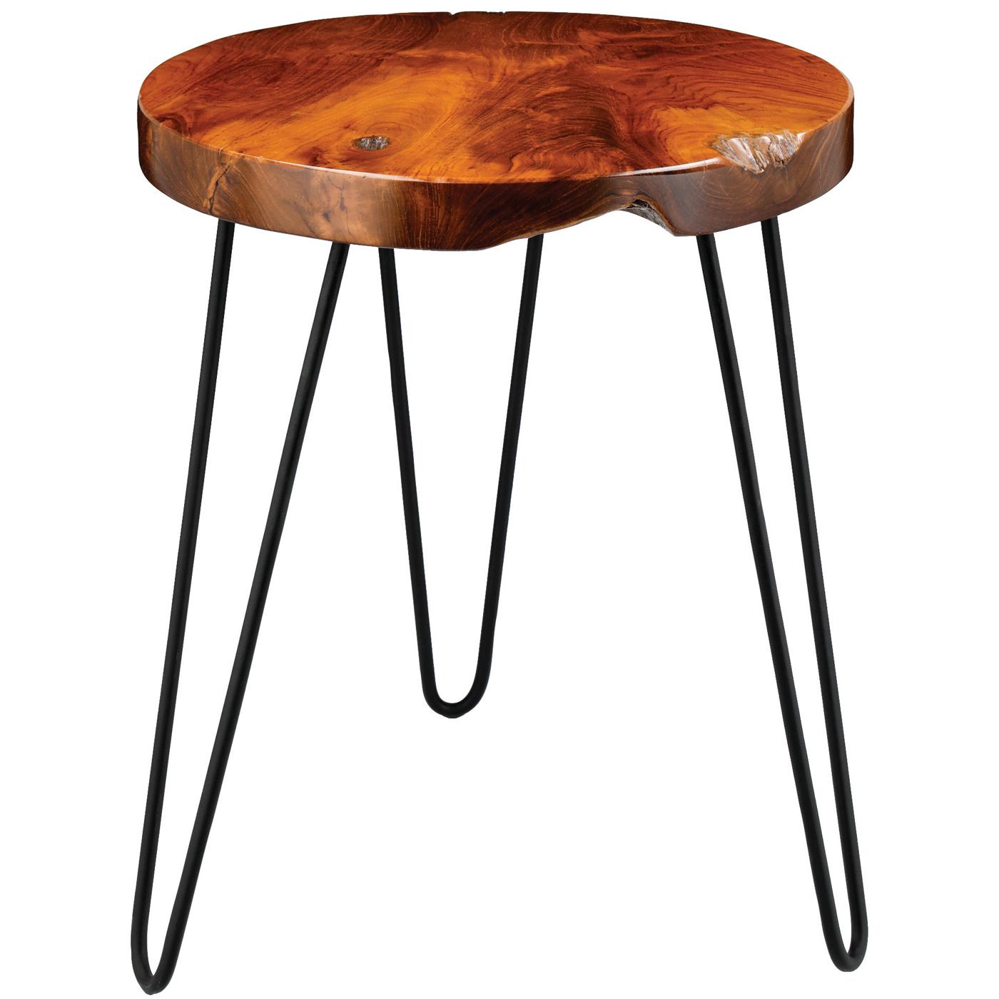 Haven + Key Metal Accent Table with Live Edge Top; image 1 of 2