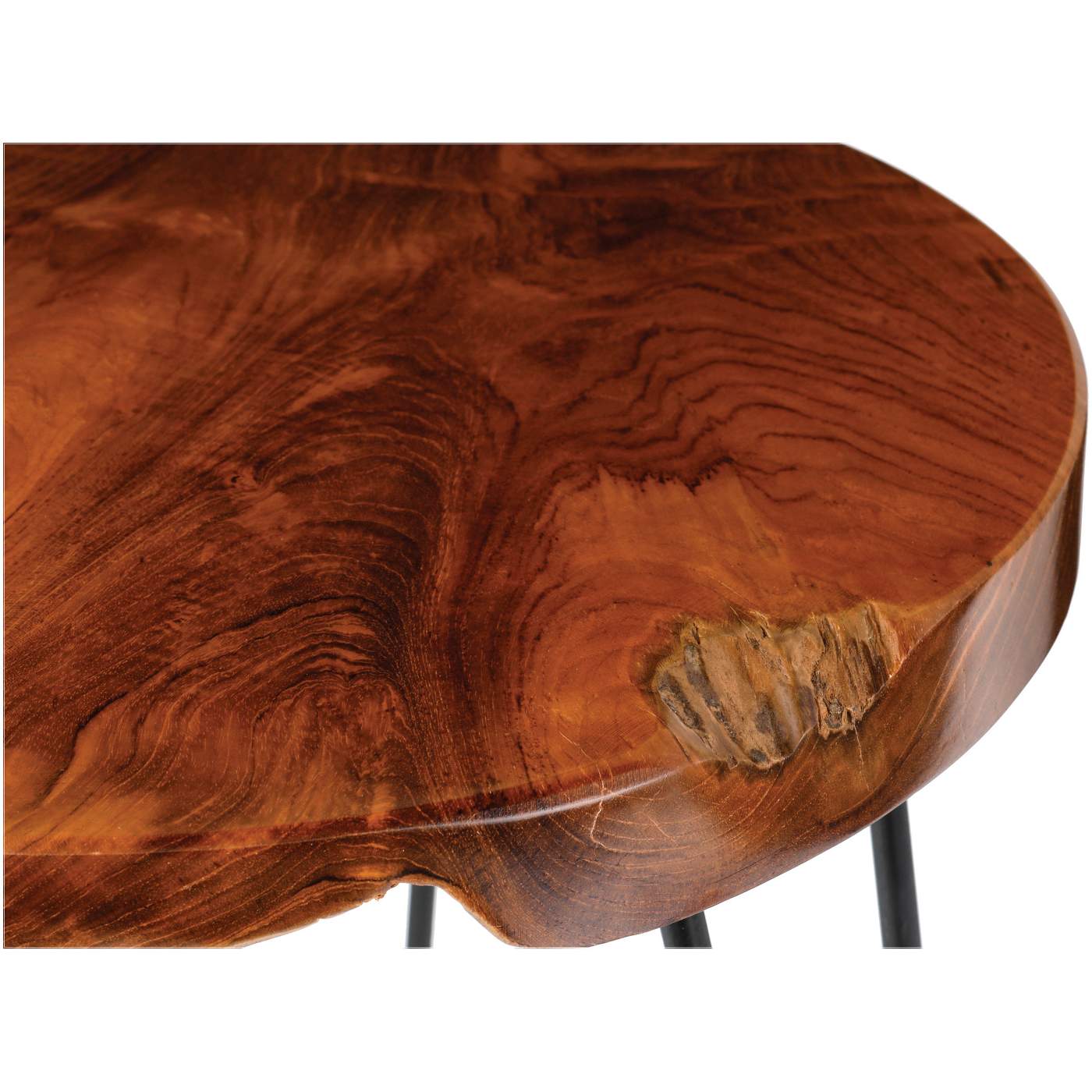 Haven + Key Metal Accent Table with Live Edge Top; image 2 of 2