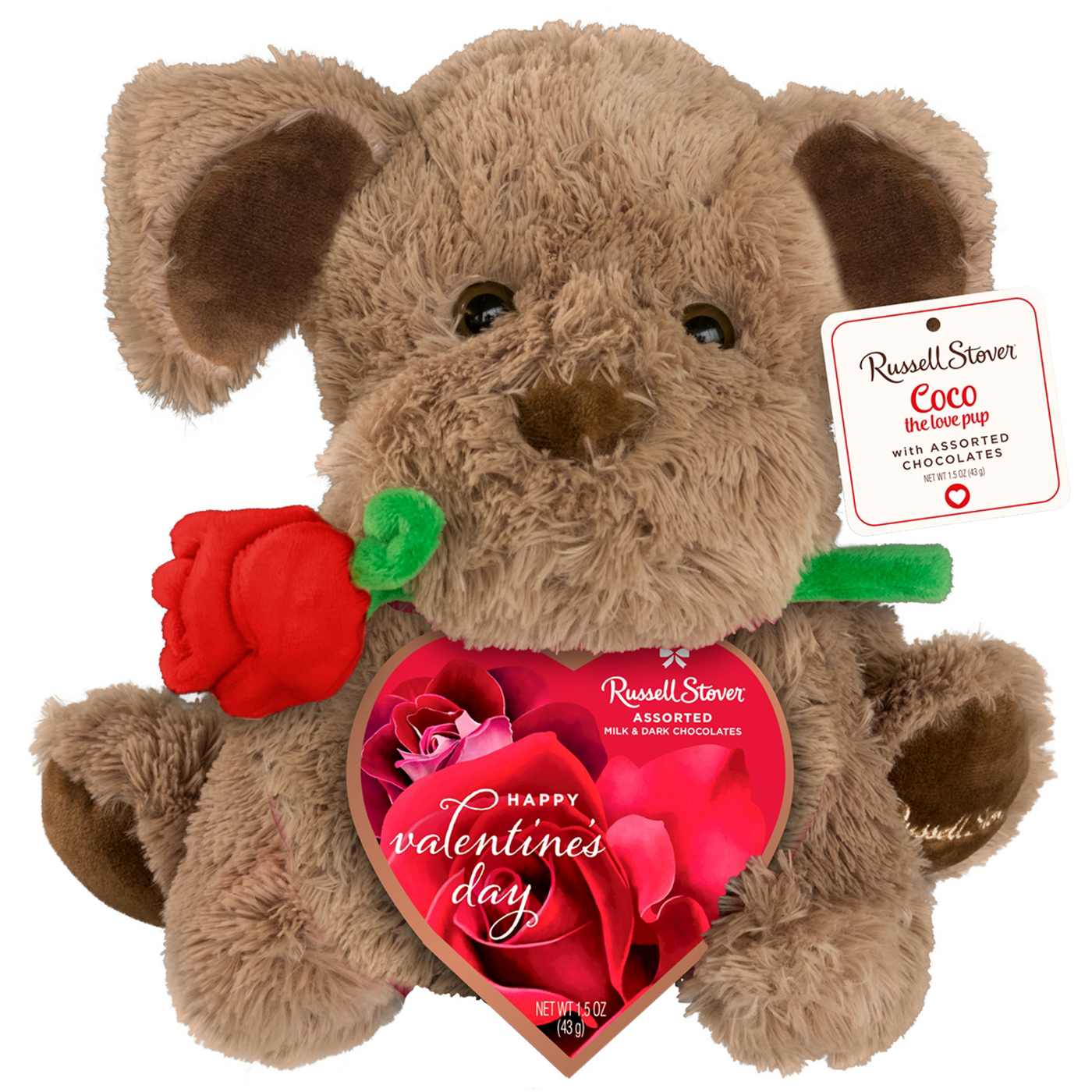 Russell Stover Valentine's Day Puppy Heart Assorted Milk & Dark