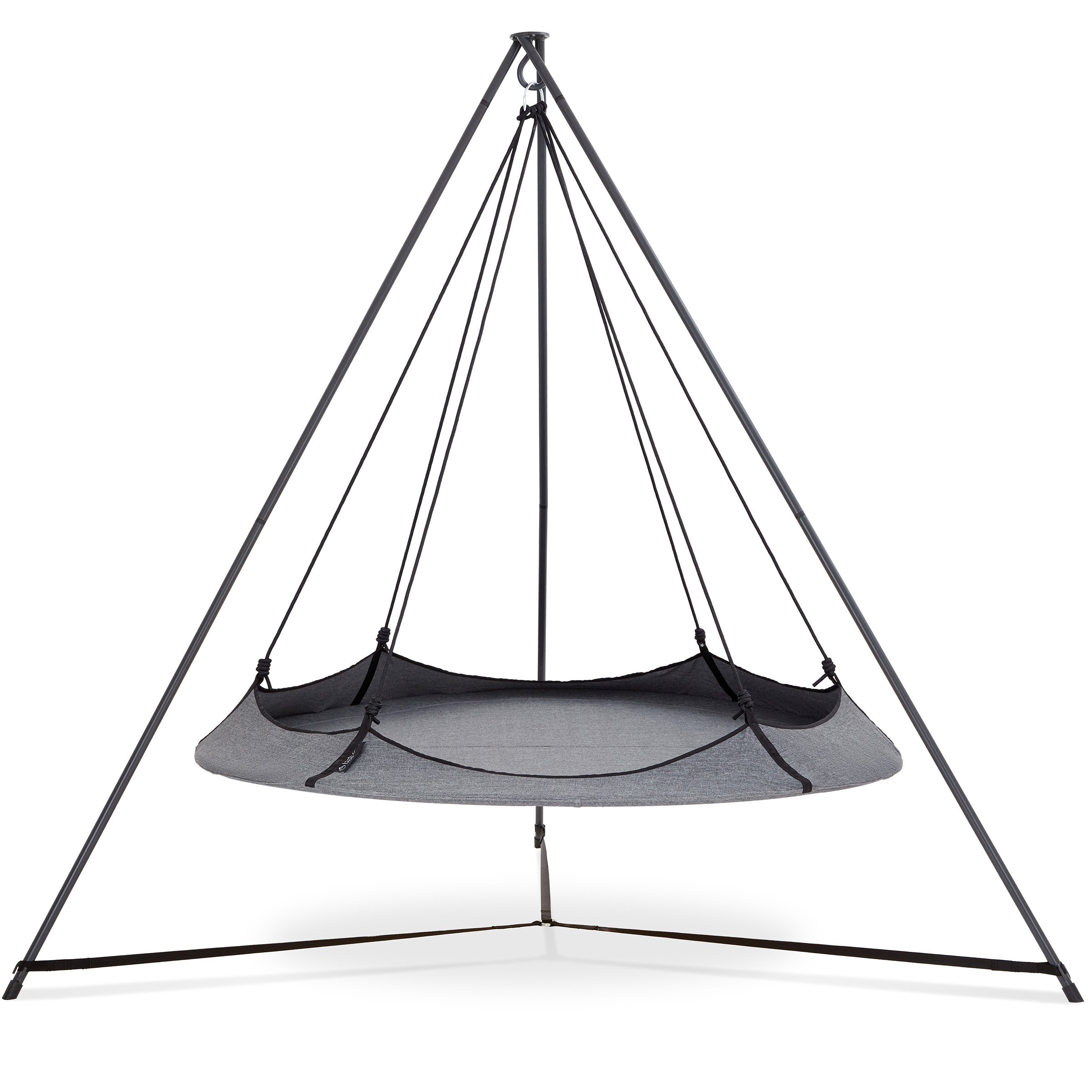 Hangout Pod Grey/Black Circular Family Hammock Bed with Stand Shop