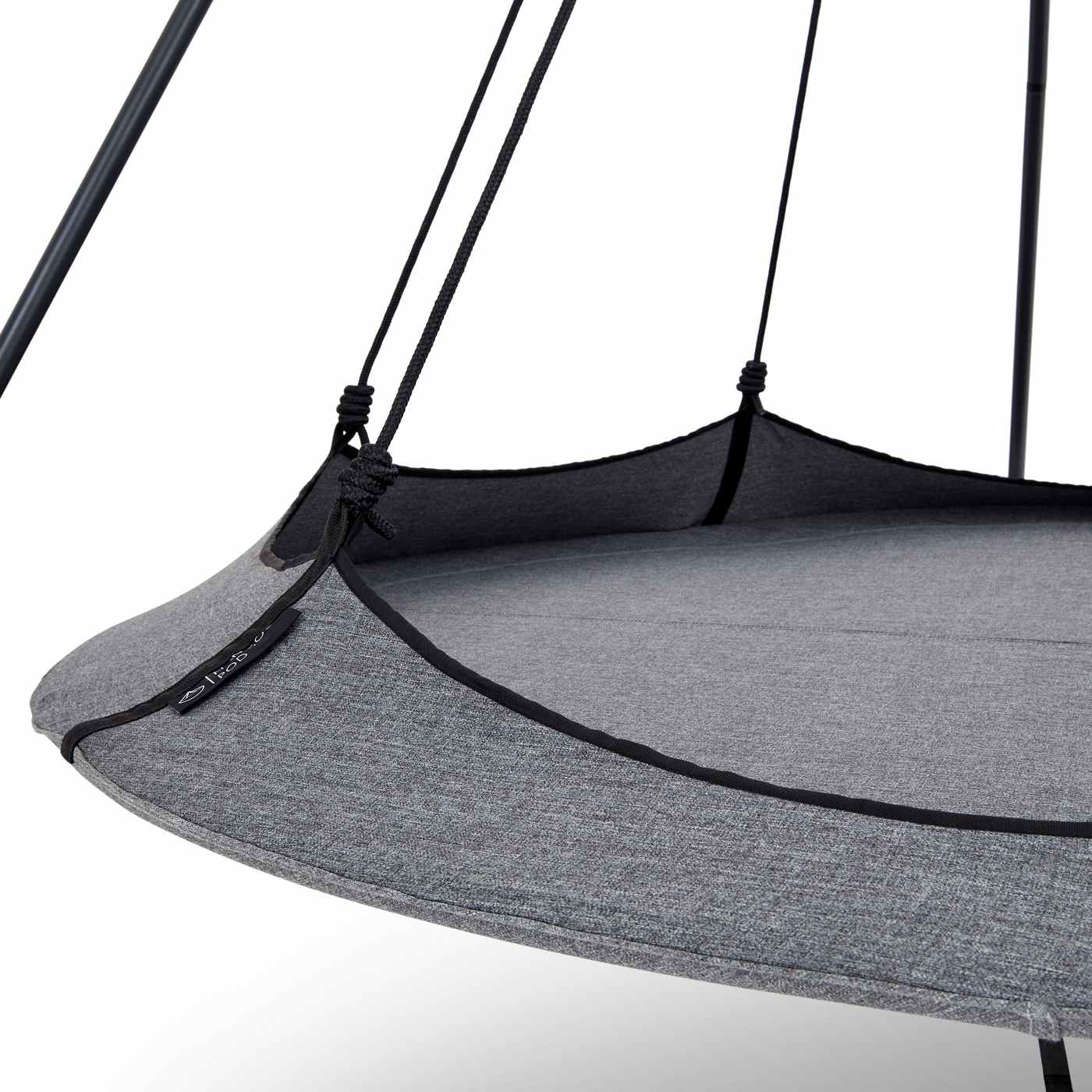 Hangout Pod Grey/Black Circular Family Hammock Bed with Stand Shop