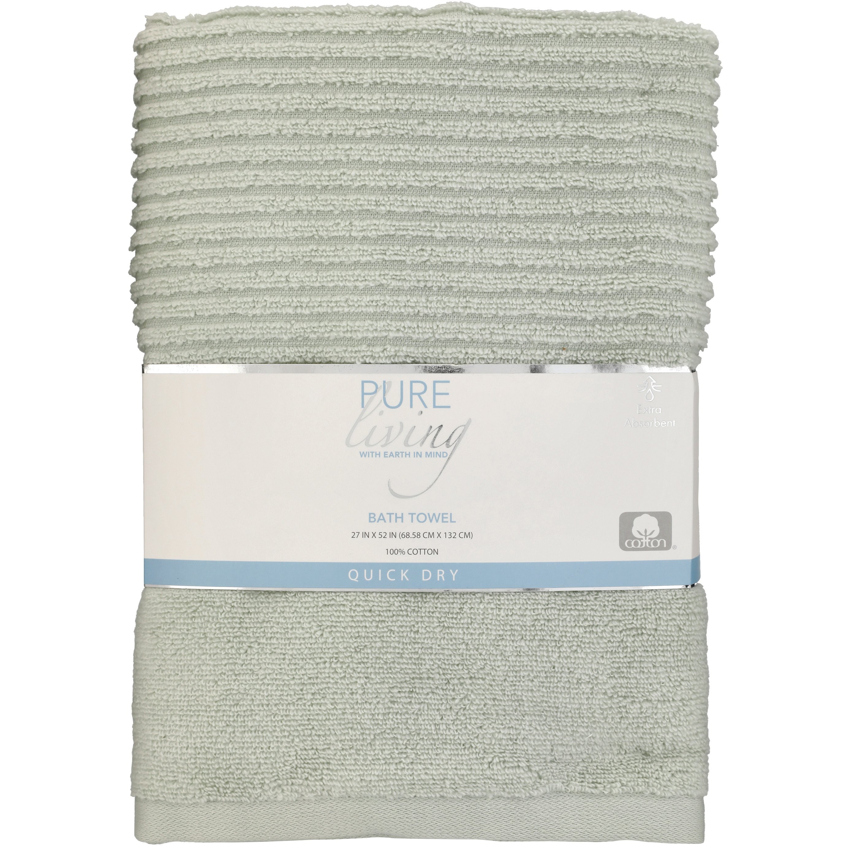 Simply Spa Pure Living Sage Quick Dry Cotton Bath Towel Shop Bedding