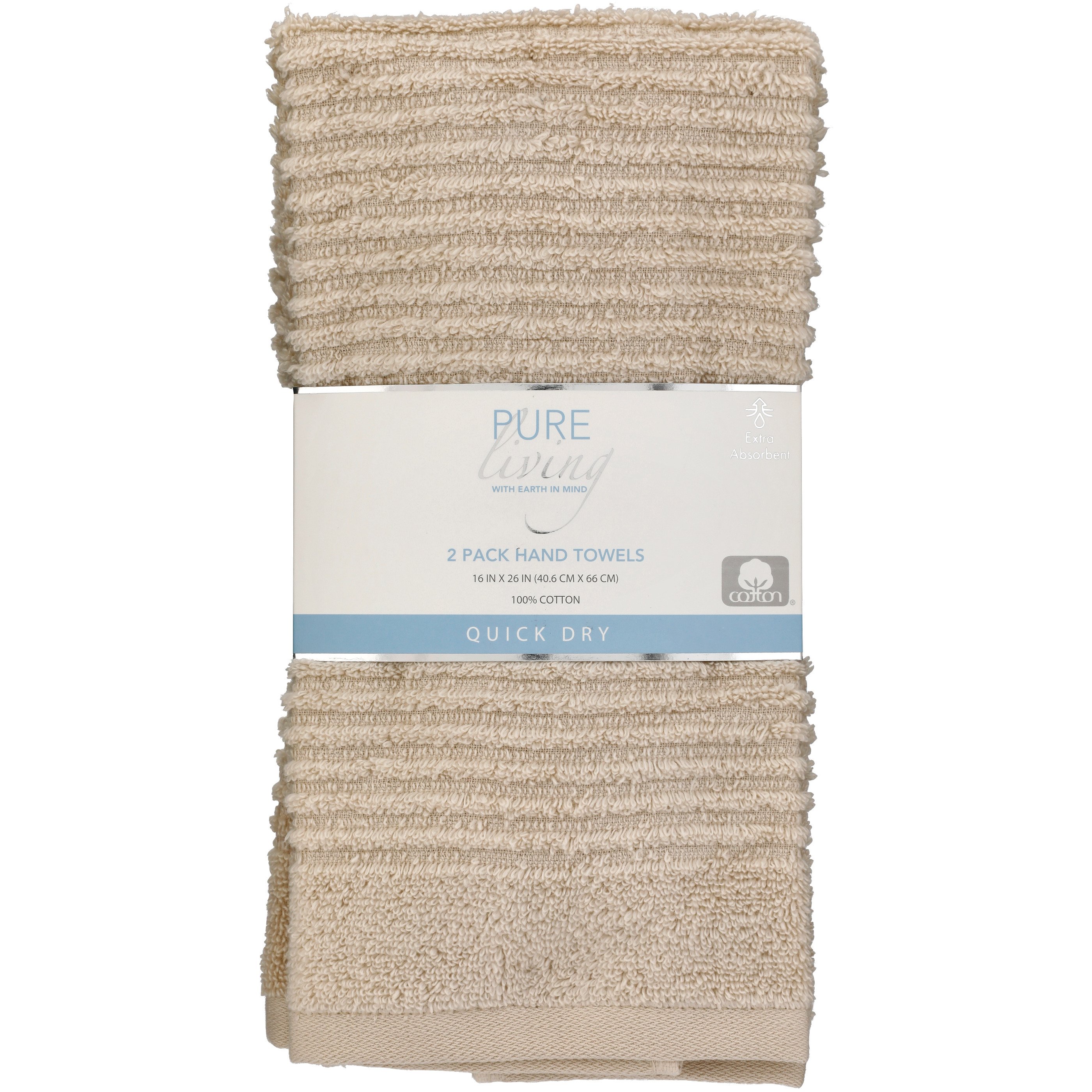 Simply Spa Pure Living Taupe Quick Dry Cotton Hand Towels Shop Towels