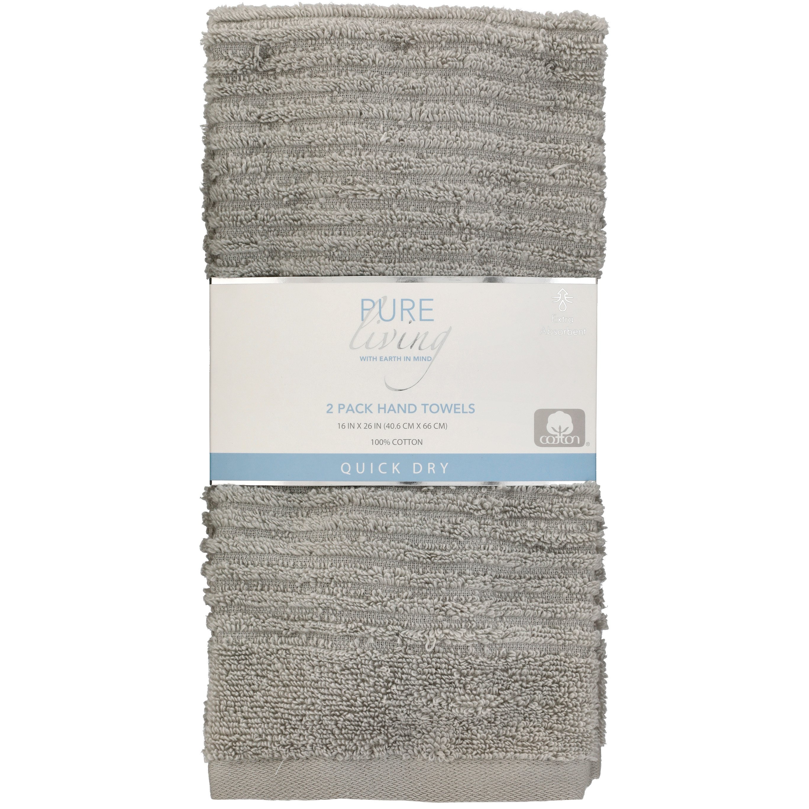 Simply Spa Pure Living Charcoal Quick Dry Cotton Hand Towels Shop