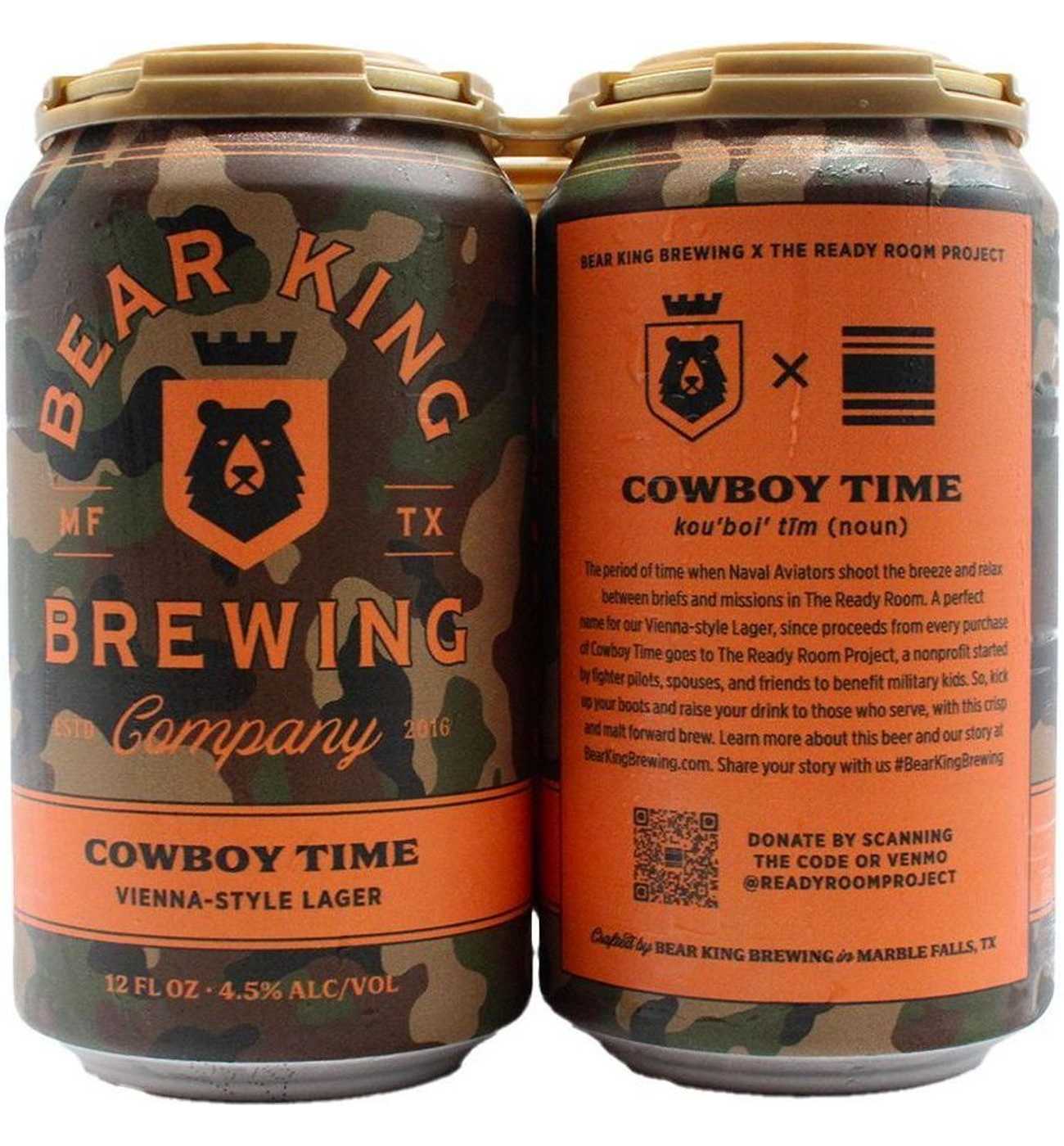 Bear King Brewing Cowboy Time Vienna Style Lager 6 pk Cans - Shop Beer ...