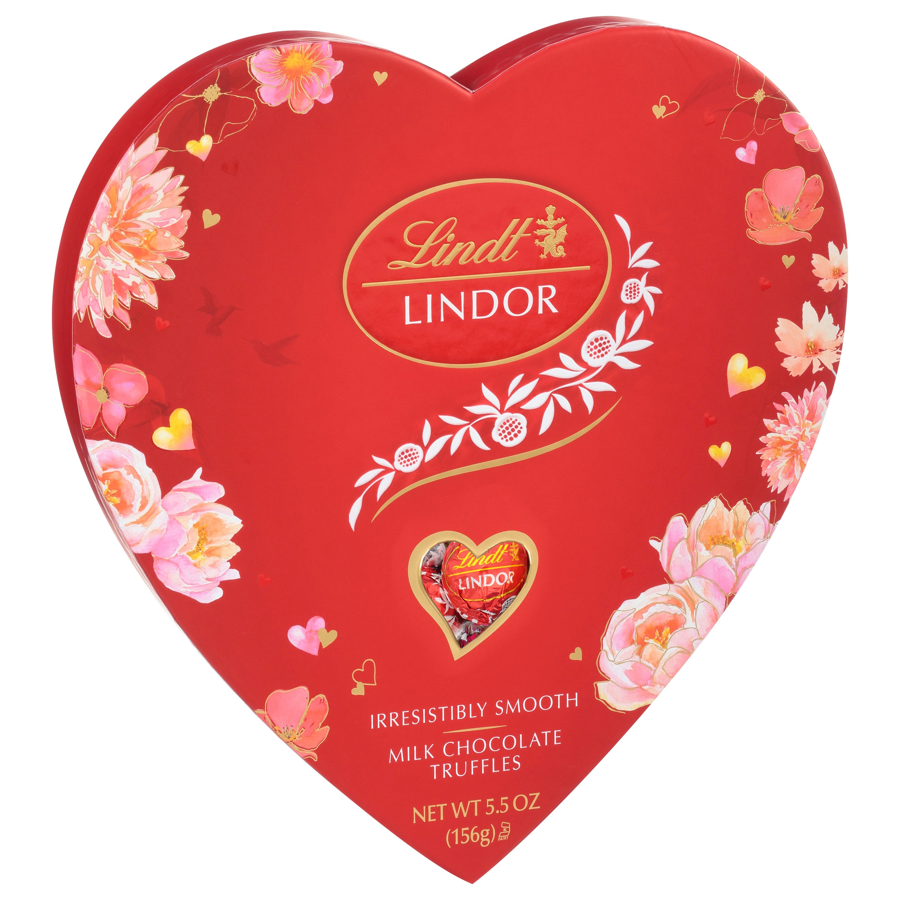 Lindt Lindor Milk Chocolate Truffles Valentine's Heart Gift Box, 13 Pc Shop Candy at HEB
