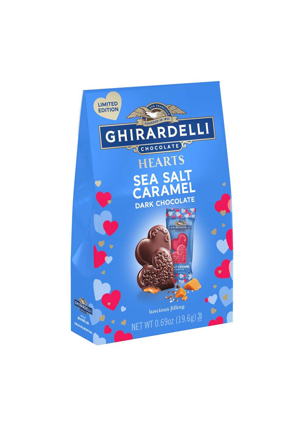 Ghirardelli Sea Salt Caramel Dark Chocolate Hearts Valentine's Candy, 2 pc; image 2 of 3