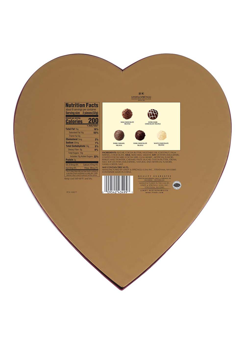 Lindt Assorted Gourmet Chocolate Truffles Valentine's Heart Gift Box; image 2 of 2