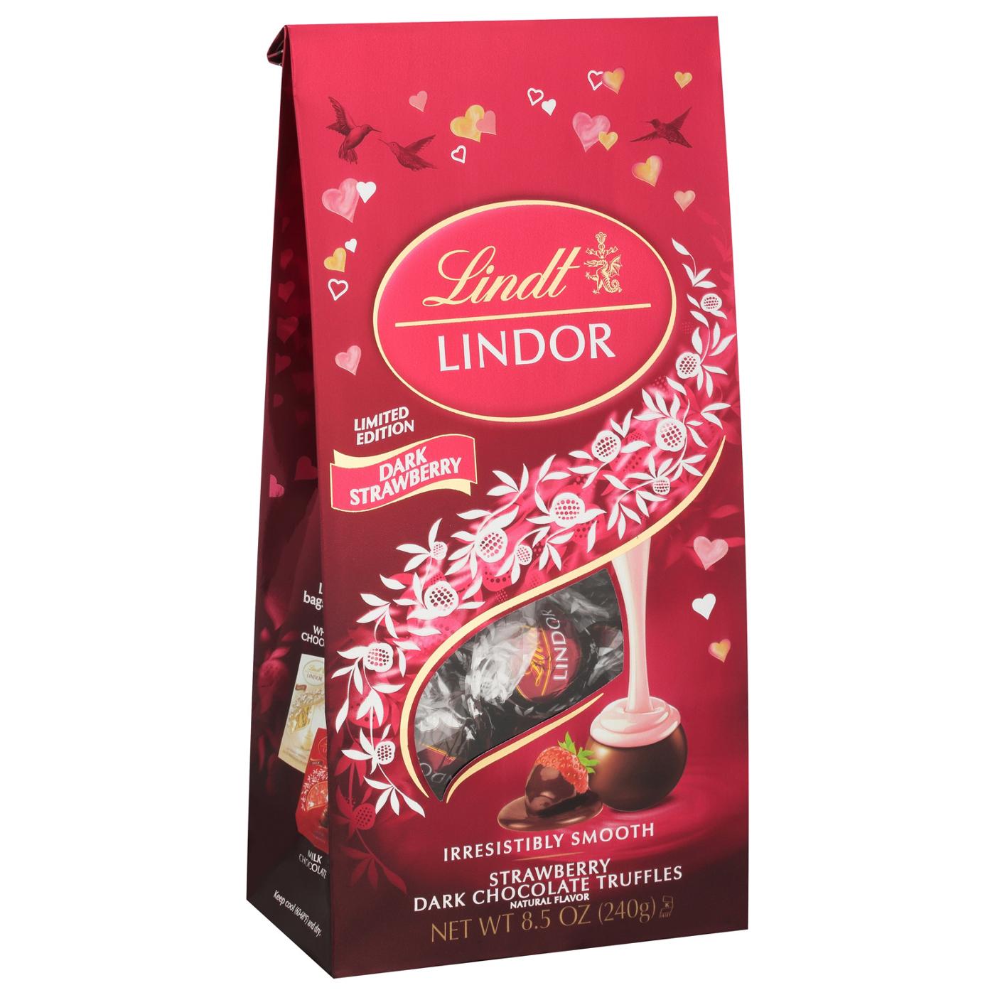 Lindt Lindor Strawberry Dark Chocolate Truffles Valentine's Candy; image 3 of 4