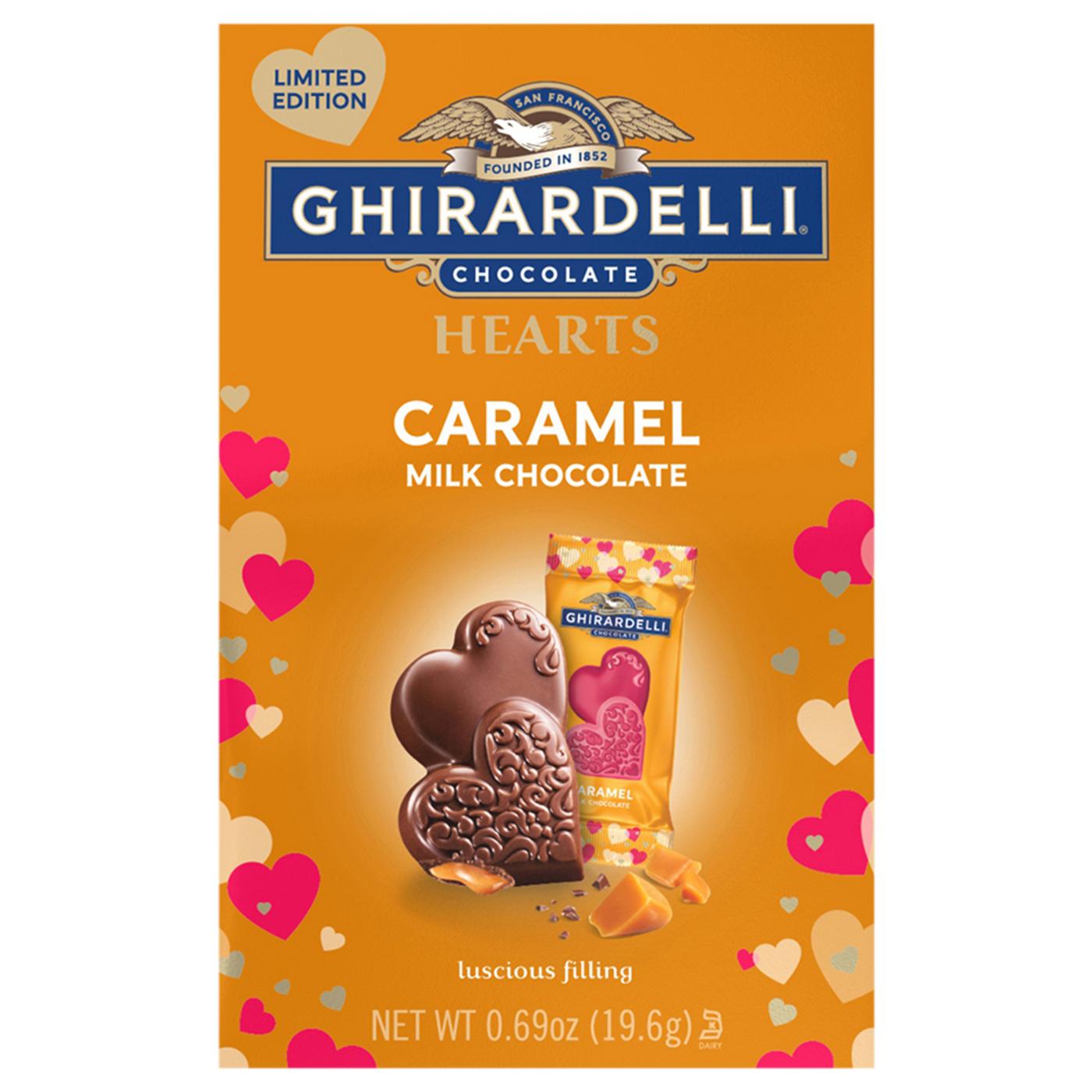 Ghirardelli Caramel Milk Chocolate Hearts Valentine's Candy, 2 Pc