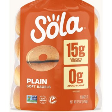 Sola 15g Protein Plain Bagels