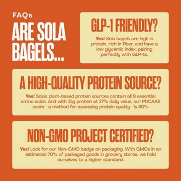 Sola 15g Protein Plain Bagels, 12 oz