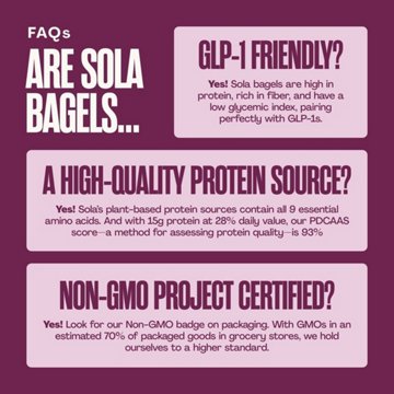 Sola 15g Protein Everything Bagels, 12.4 oz