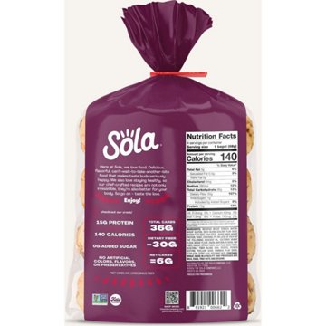 Sola 15g Protein Everything Bagels, 12.4 oz