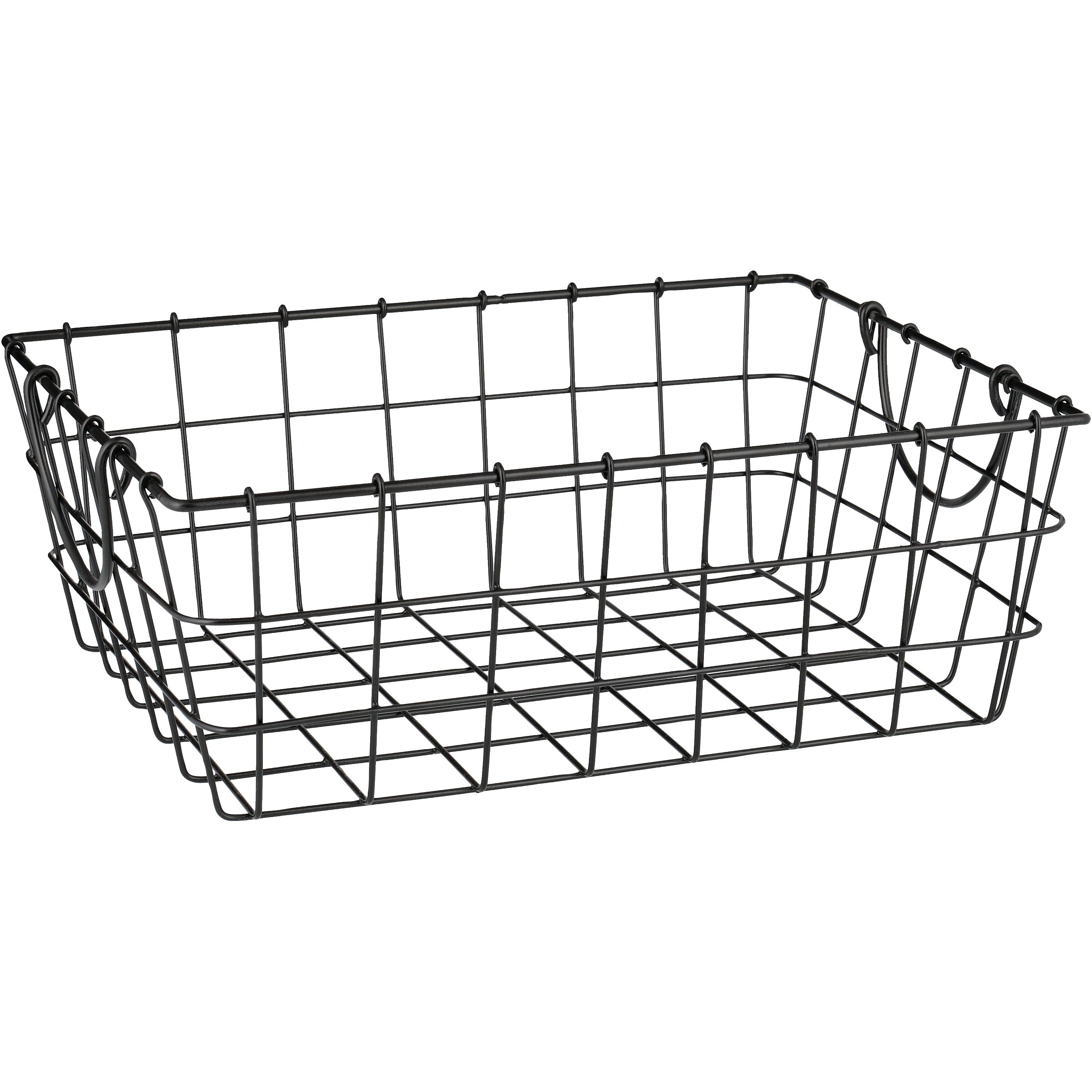 Destination Holiday Black Metal Wire Storage Basket Shop Storage