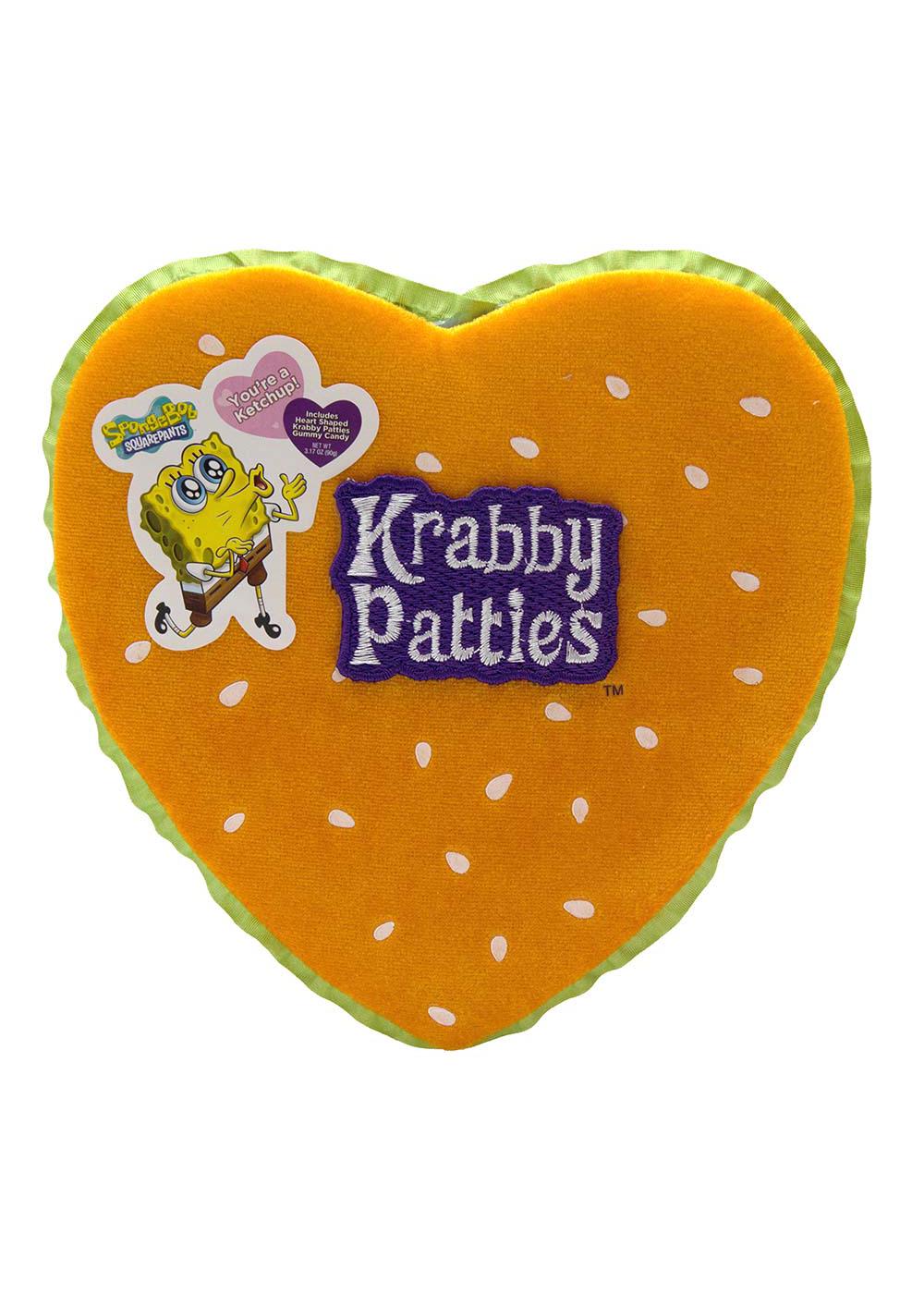 Frankford SpongeBob Gummy Krabby Patties Valentine's Plush Heart Gift Box; image 1 of 2