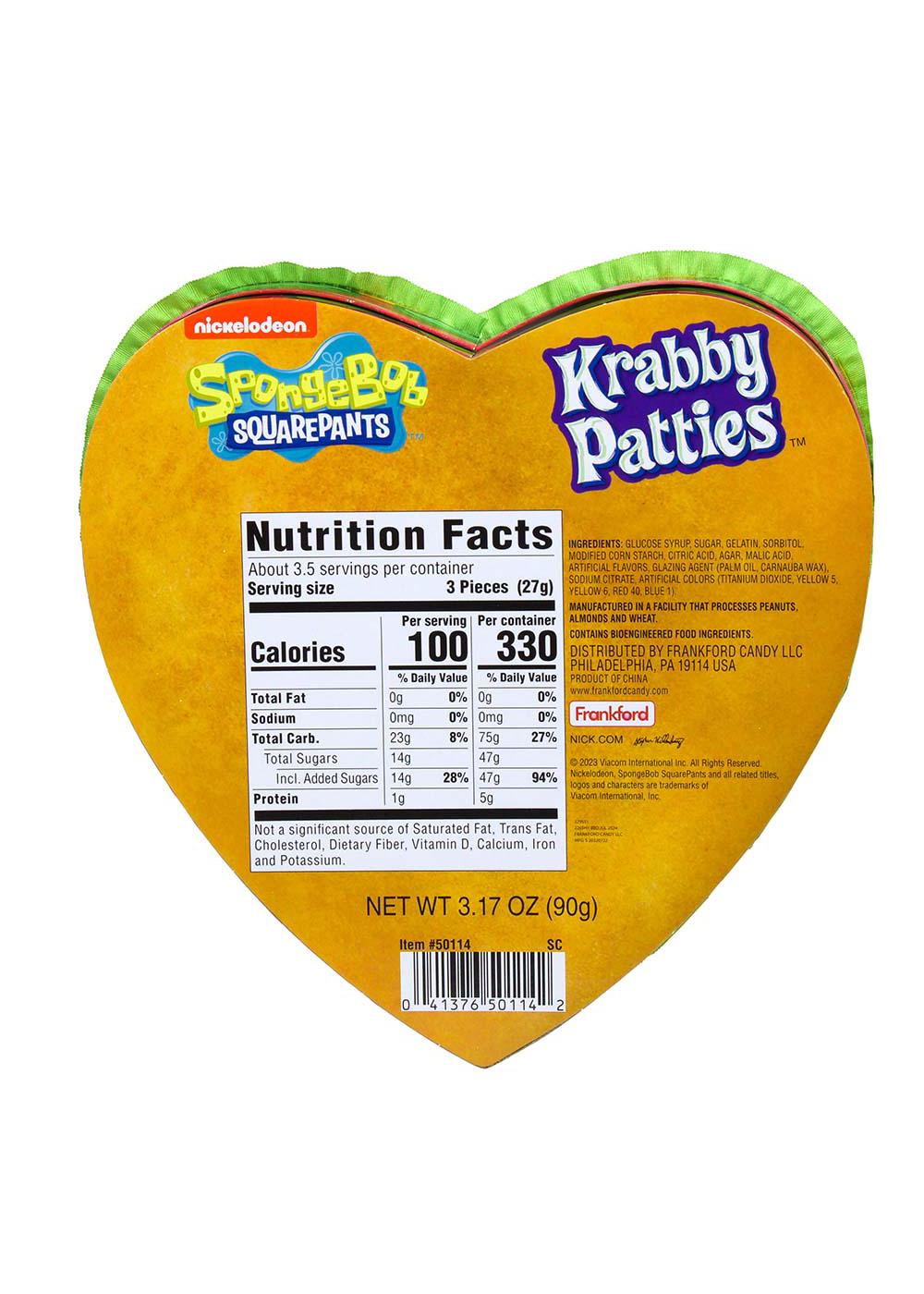 Frankford SpongeBob Gummy Krabby Patties Valentine's Plush Heart Gift Box; image 2 of 2