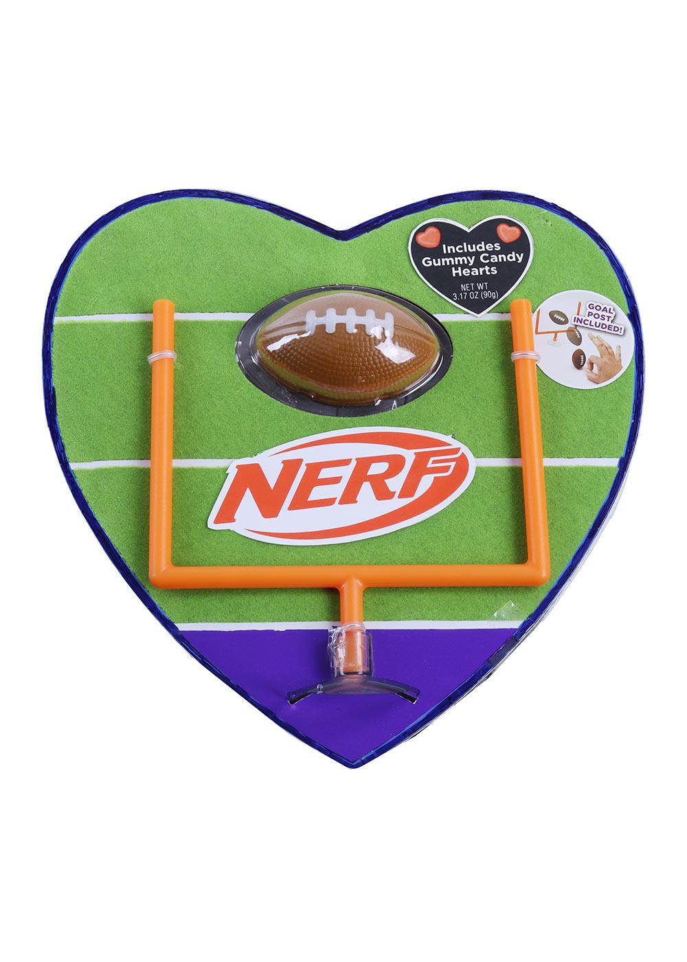 Frankford Nerf Gummy Candy Finger Football Valentine's Heart Gift Box; image 1 of 2