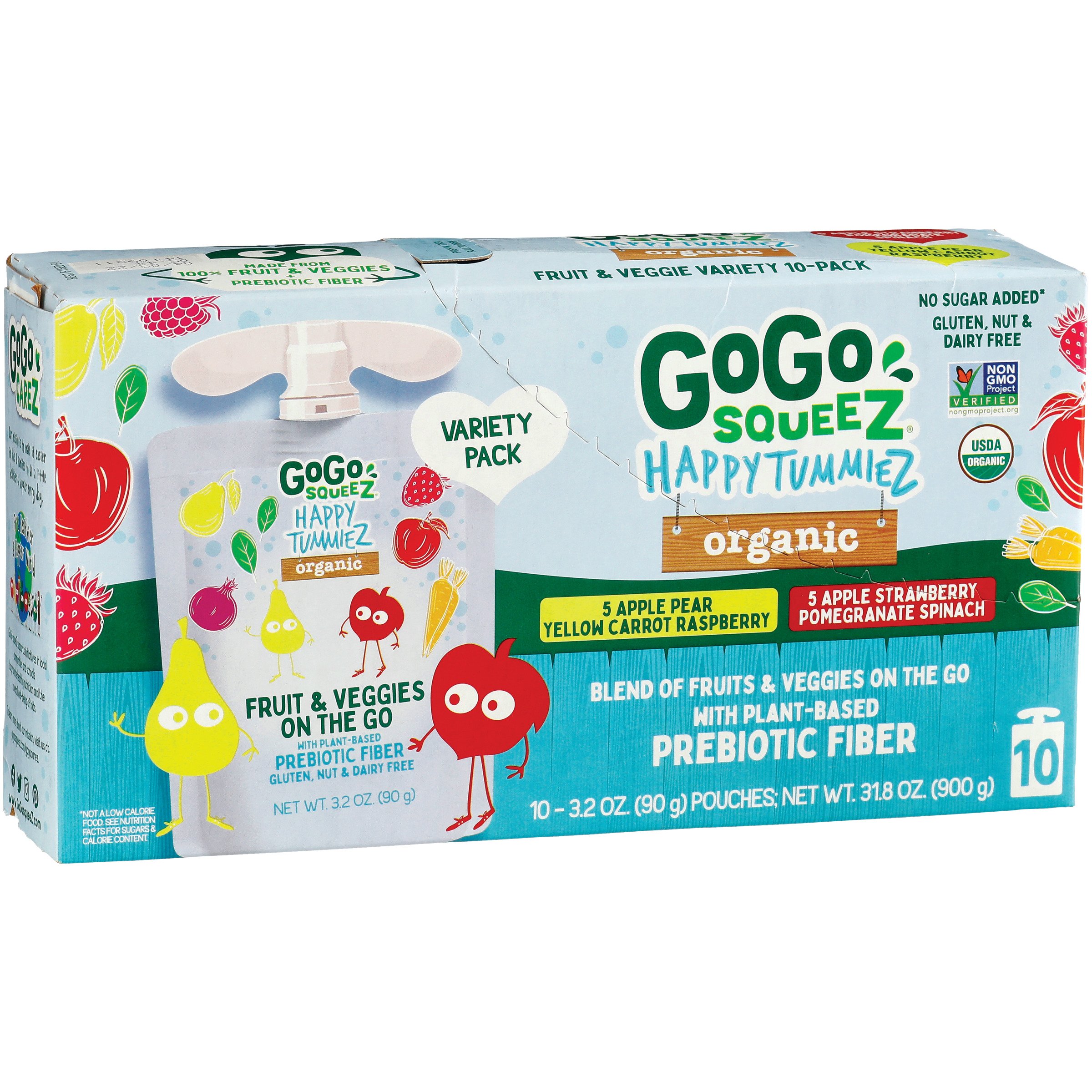 Gogo Squeez Happy Tummiez Fruit And Veggies On The Go Variety Pack Shop