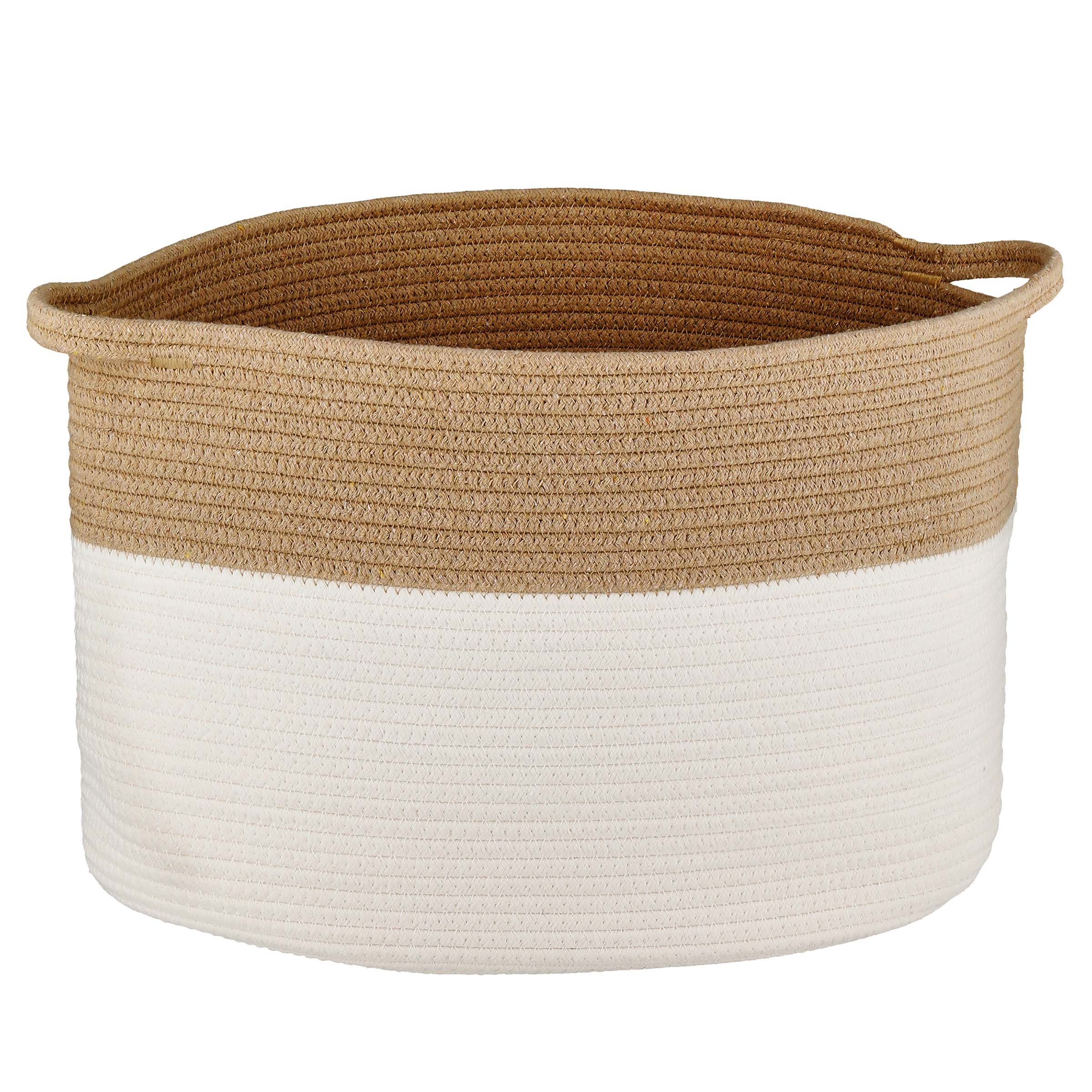 Destination Holiday Large 2Tone Cream Rope Storage Basket Shop