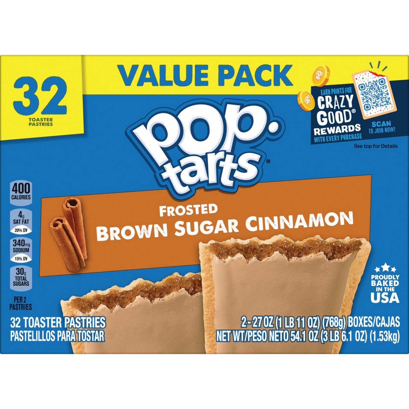 Pop-Tarts Brown Sugar Cinnamon Toaster Pastries, 3.38 lb; image 1 of 7