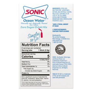 Sonic Singles to Go! Drink Sticks - Ocean Water, 6 ct